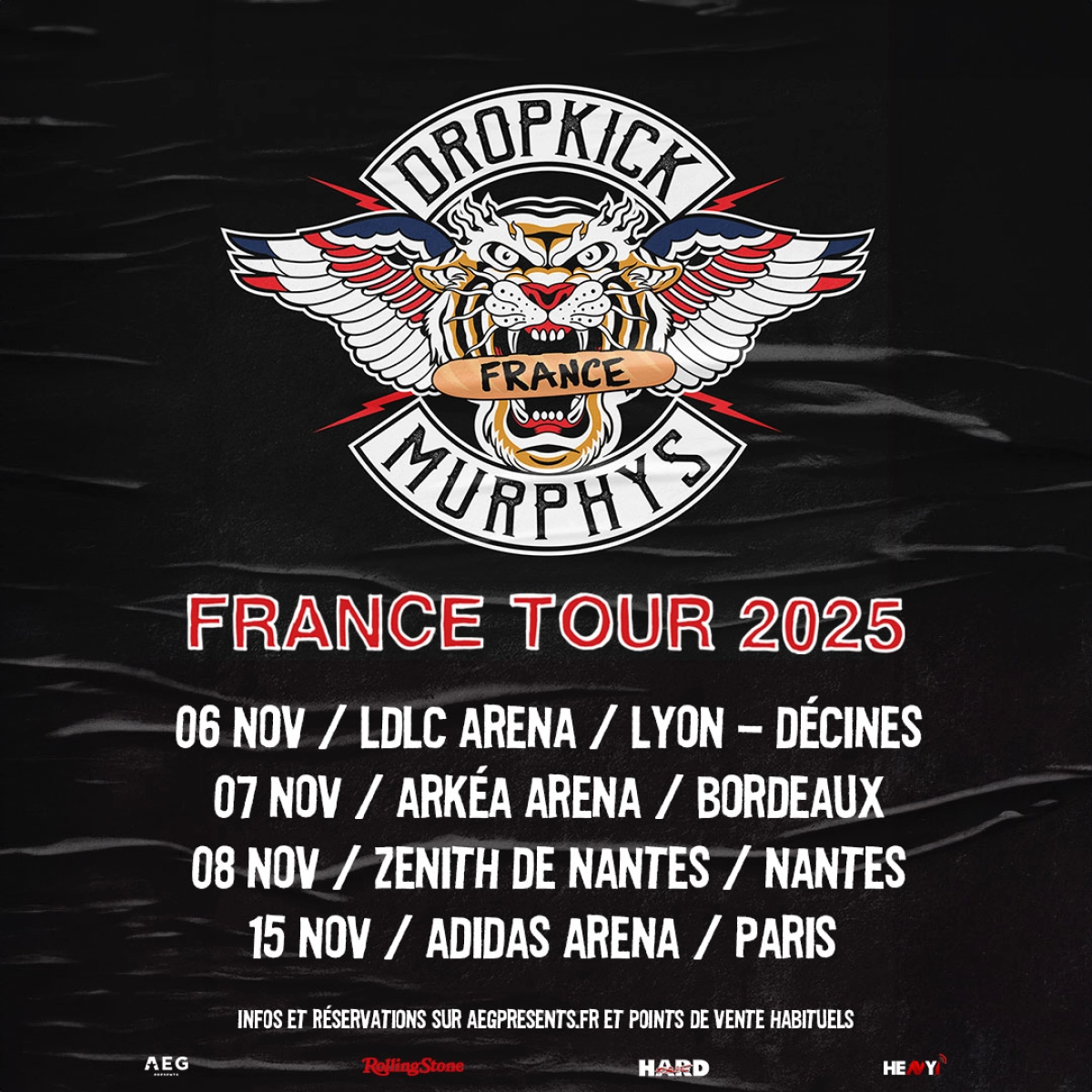 Billets Dropkick Murphys (Arkea Arena - Bordeaux)