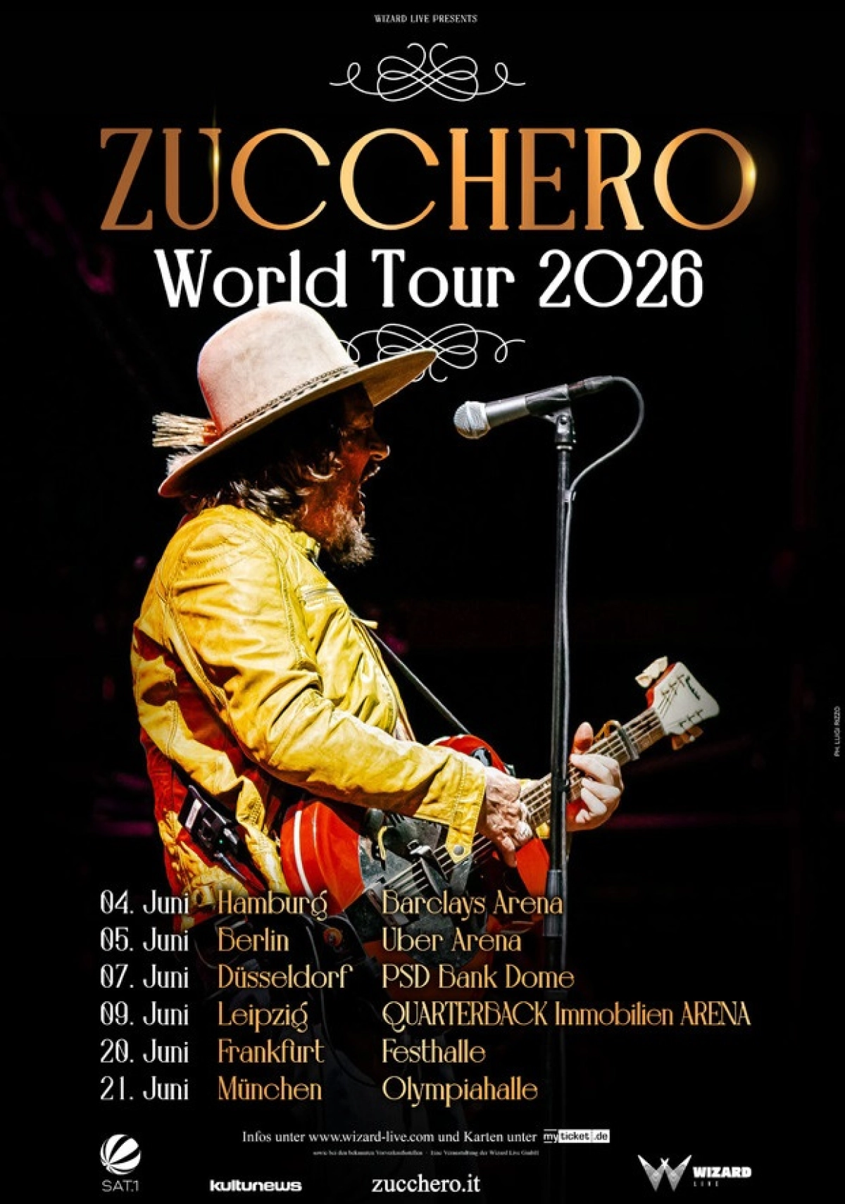 Zucchero at Quarterback Immobilien Arena Tickets