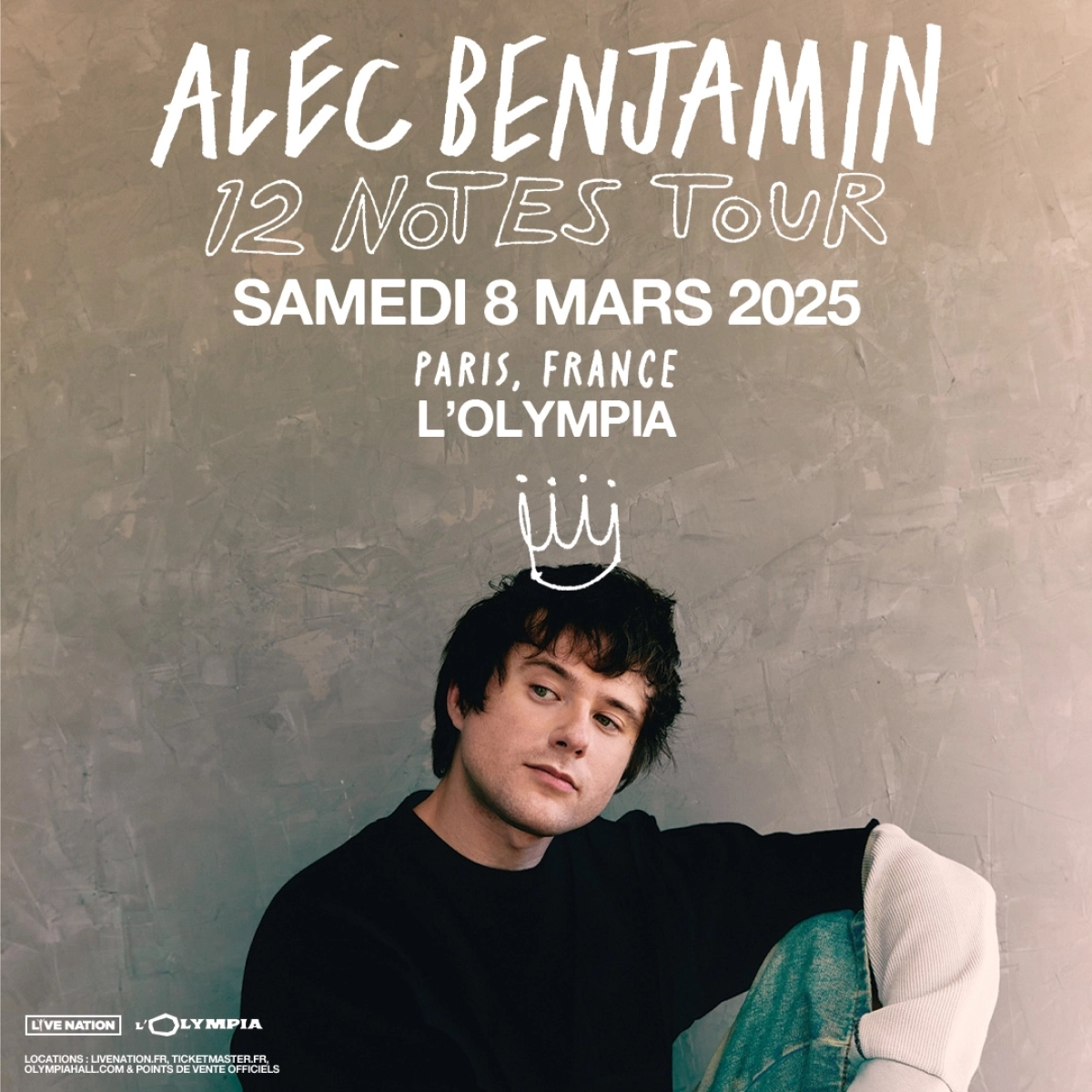 Concert Alec Benjamin à Paris (Olympia) du 08 mars 2025