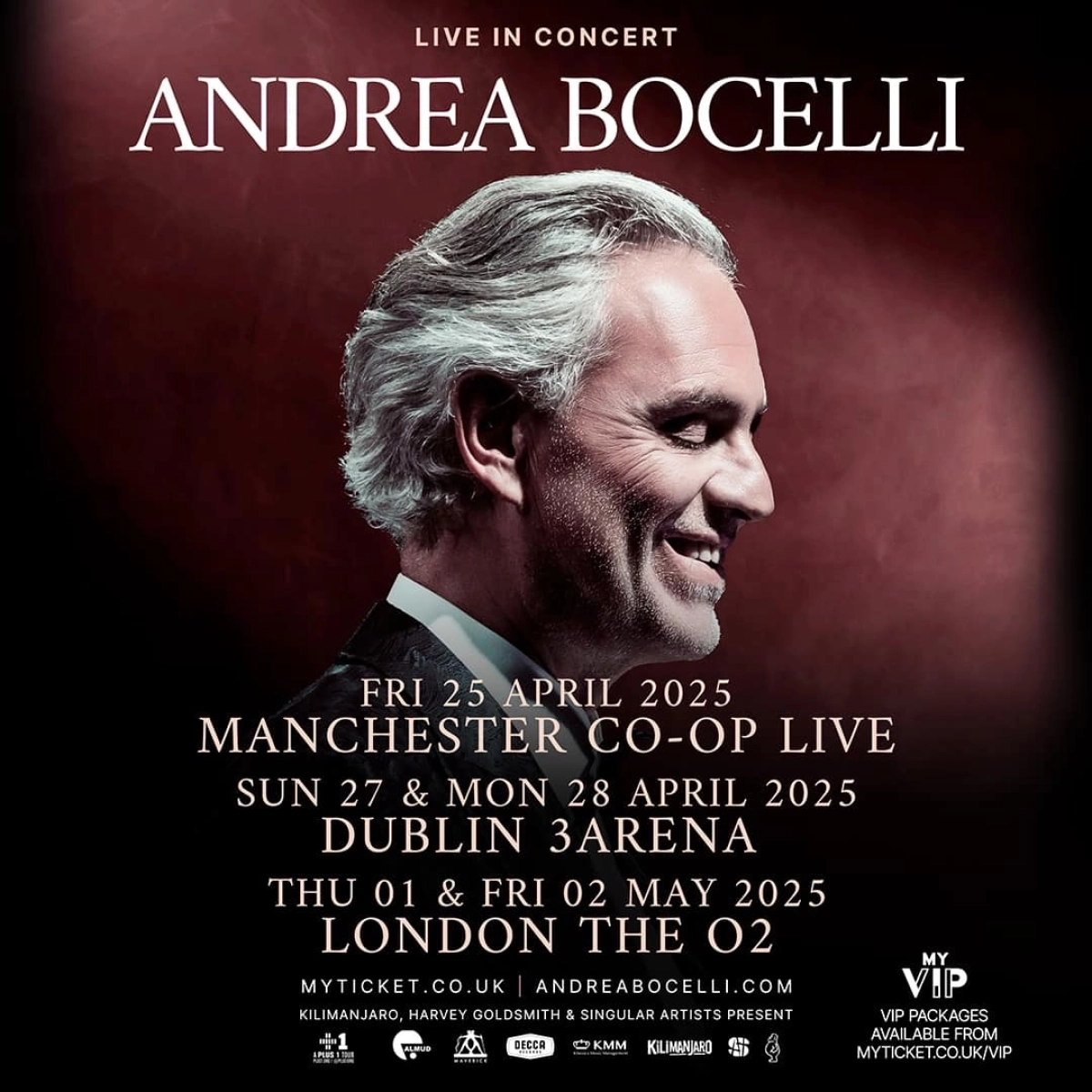 Andrea Bocelli in der 3Arena Dublin Tickets