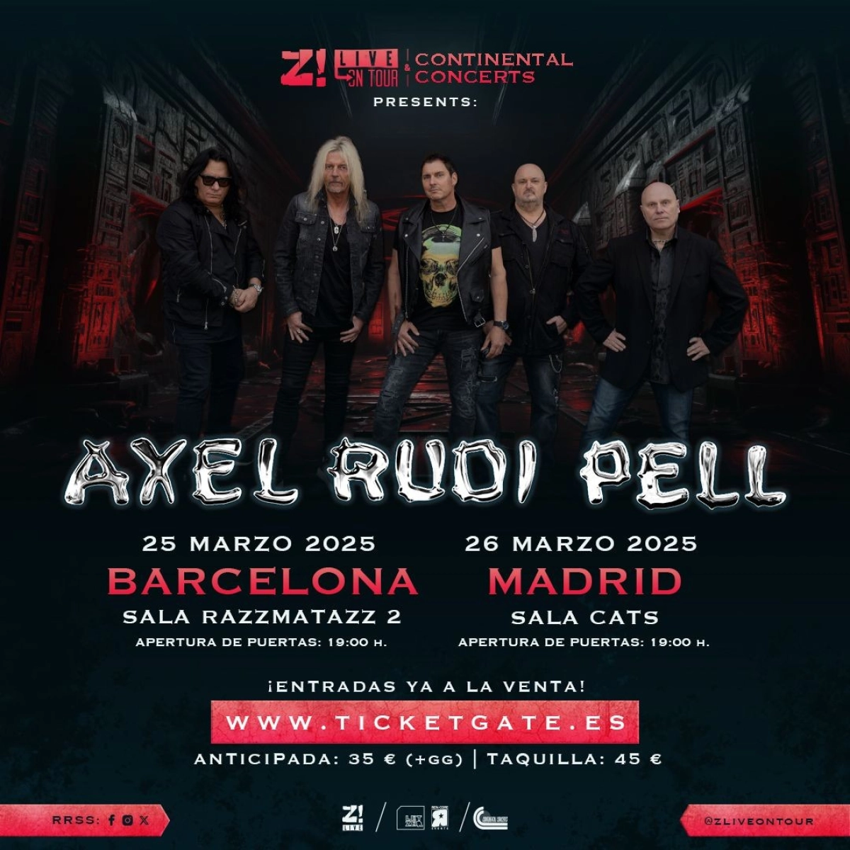 Billets Axel Rudi Pell (Razzmatazz - Barcelone)