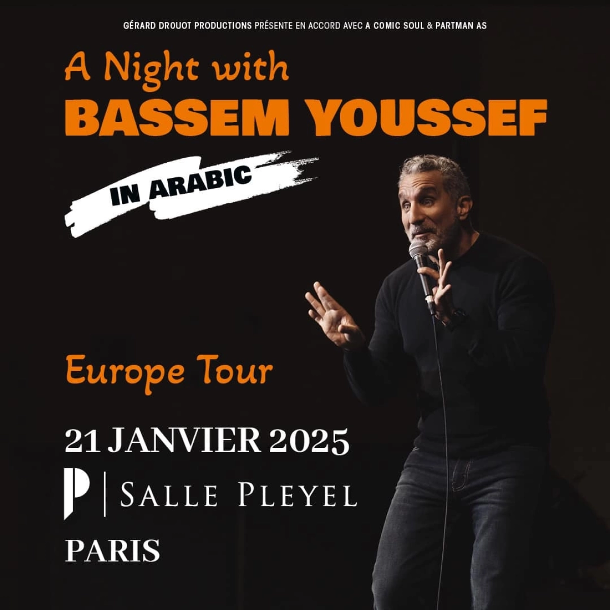 Bassem Youssef at Salle Pleyel Tickets