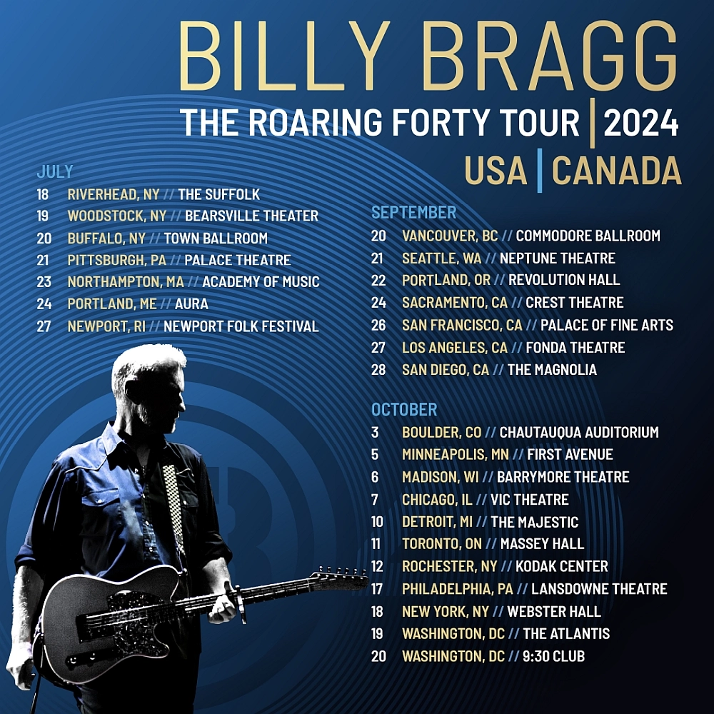 Billy Bragg - The Roaring Forty Tour 2024 at Commodore Ballroom Tickets