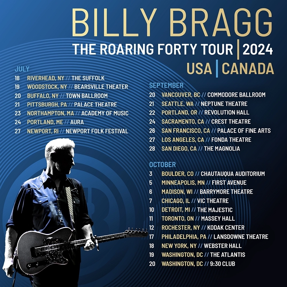 Billy Bragg - The Roaring Forty Tour 2024 at Massey Hall Tickets