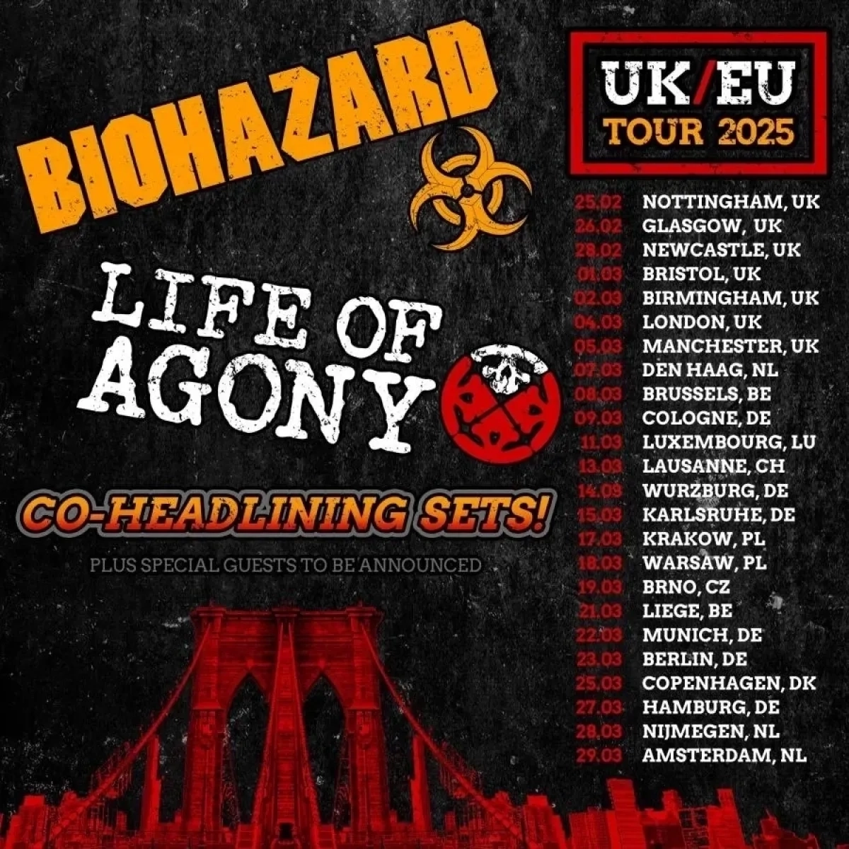 Biohazard - Life Of Agony at Rockhal Tickets