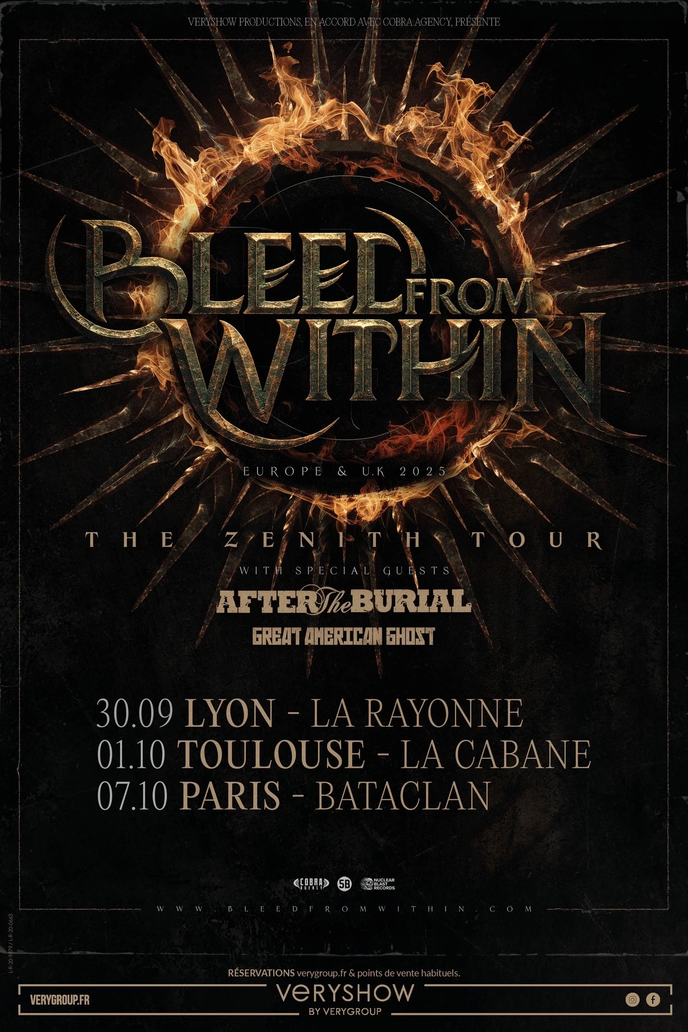 Billets Bleed From Within (Bataclan - Paris)