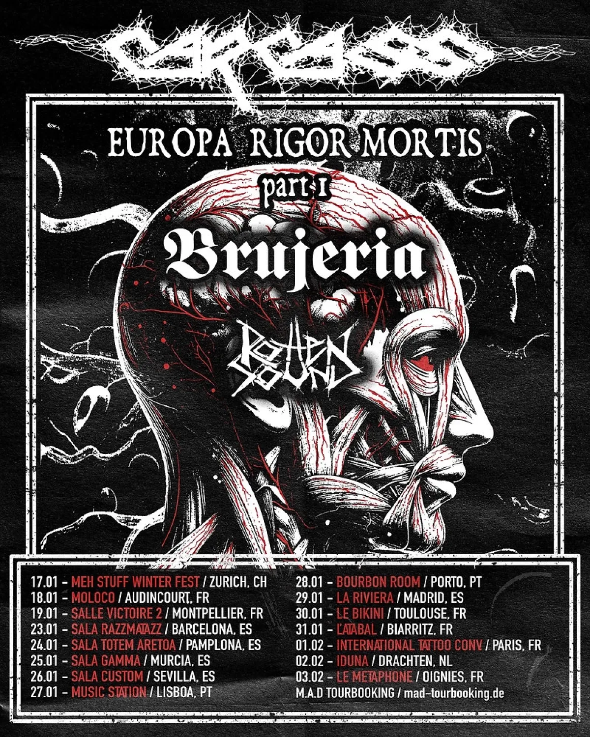 Carcass - Brujería - Rotten Sound at Razzmatazz Tickets