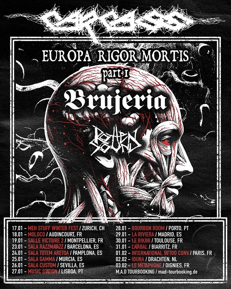 Carcass - Brujeria - Rotten Sound at Le Moloco Tickets