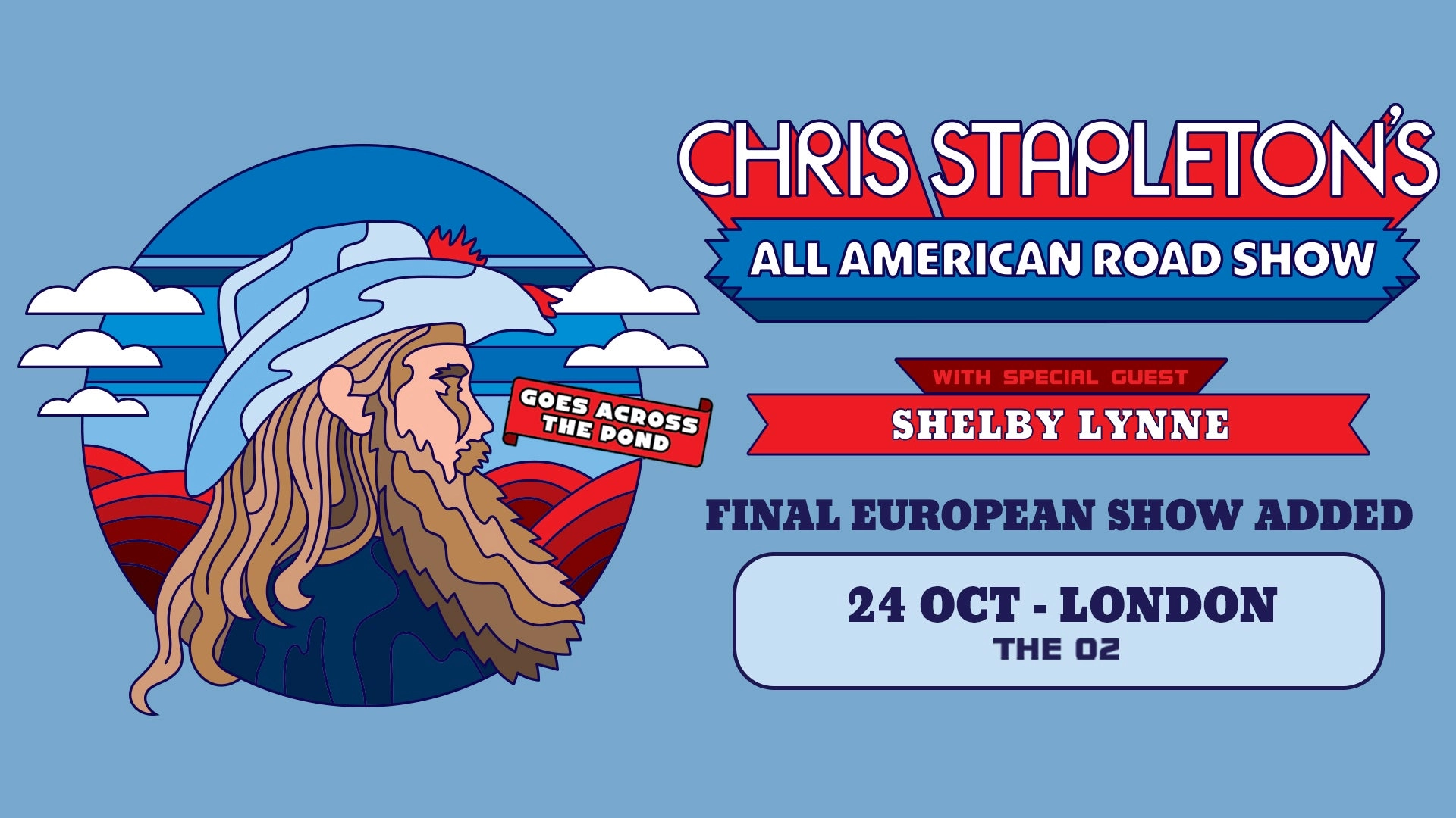 Chris Stapleton's All-american Road Show Goes Across The Pond en The O2 Arena Tickets