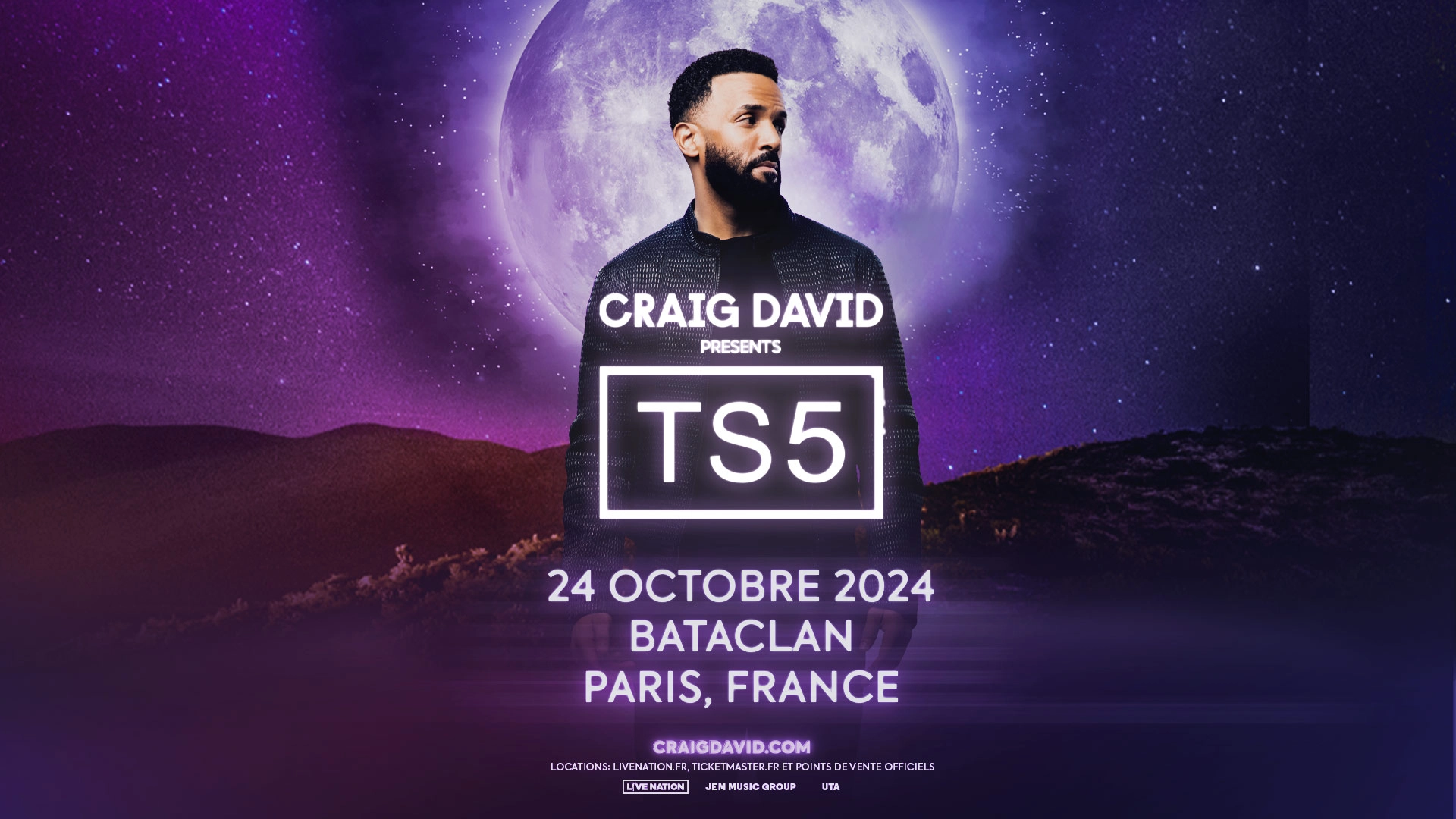 Concert Craig David à Paris (Bataclan) du 24 octobre 2024