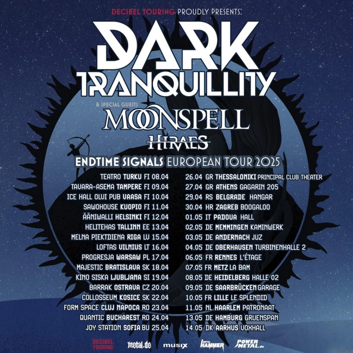 Dark Tranquility - Moonspell - Hiraes at Trinitaires et BAM Tickets