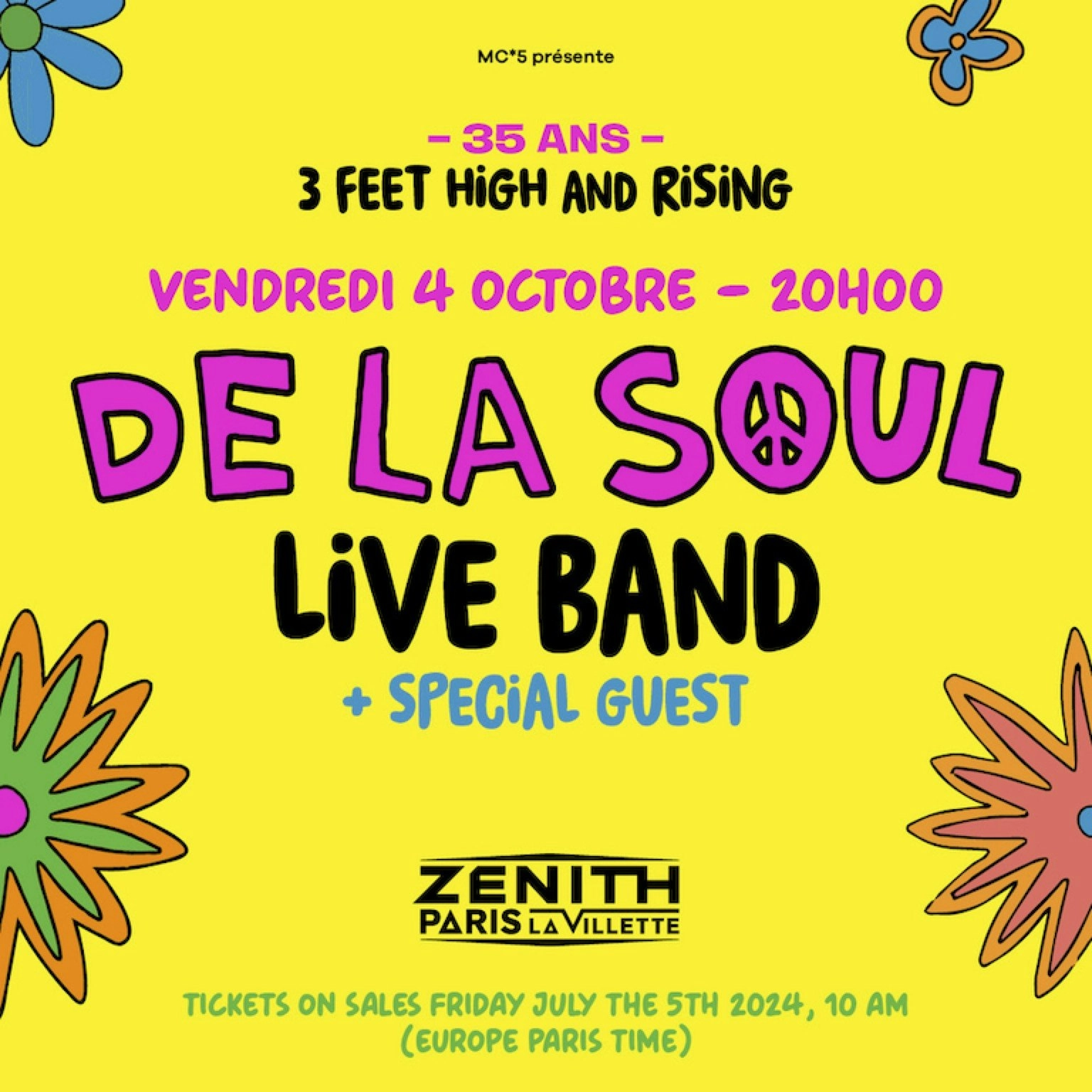 De La Soul Live Band al Zenith Paris Tickets