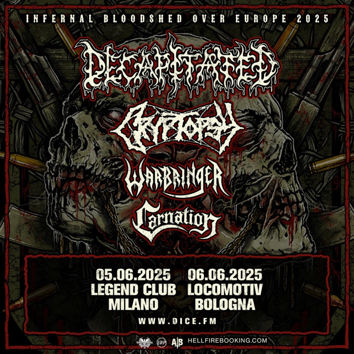 Decapitated - Cryptopsy - Warbringer - Carnation en Legend Club Milano Tickets