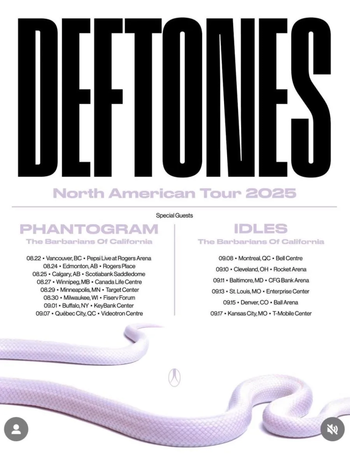 Deftones en Canada Life Centre Tickets