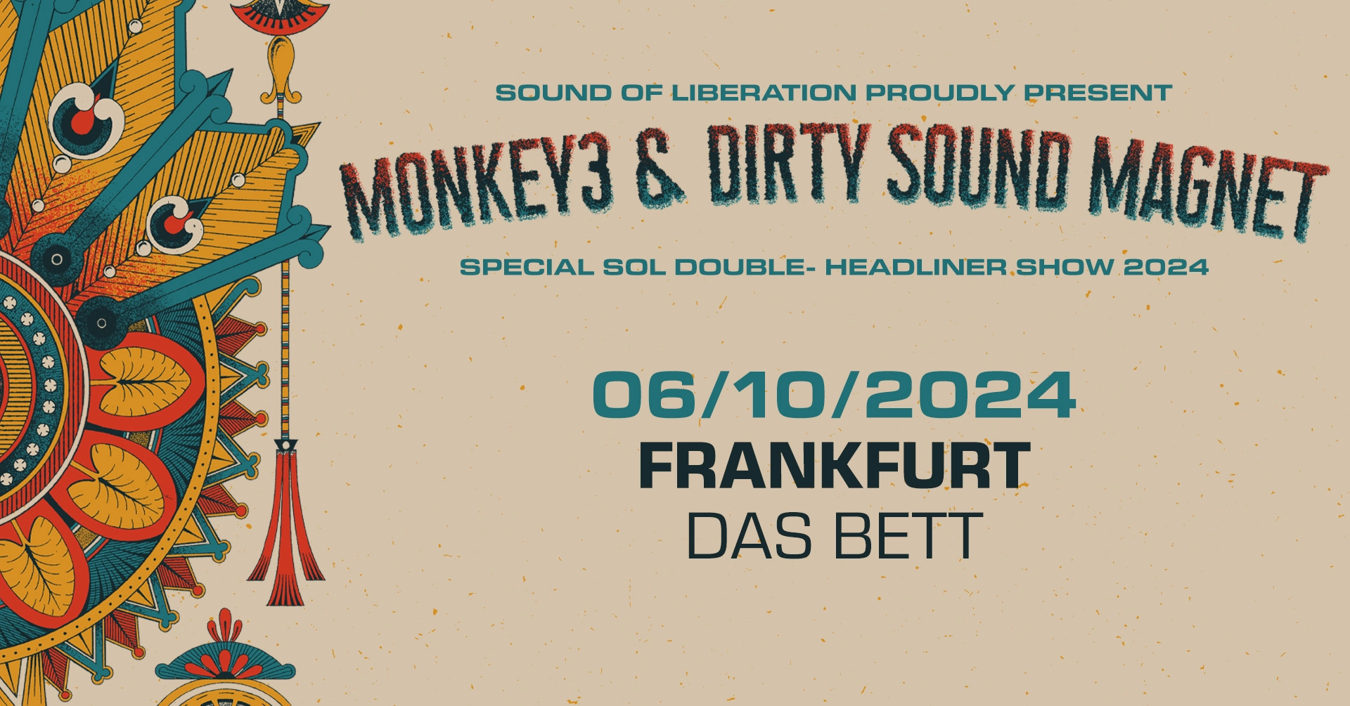 Billets Dirty Sound Magnet - Monkey3 (Das Bett - Francfort)