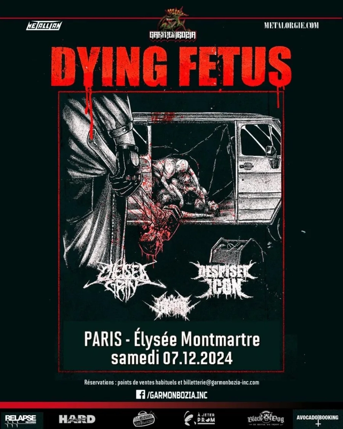 Dying Fetus - Chelsea Grin - Despised Icon - Vitriol at Elysee Montmartre Tickets