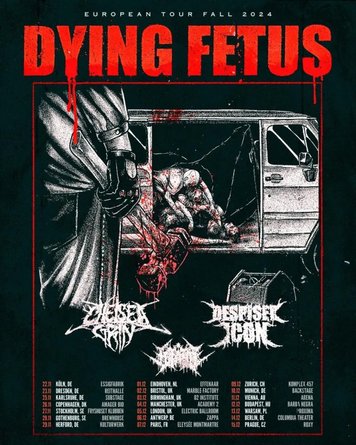 Billets Dying Fetus - Chelsea Grin - Despised Icon - Vitriol (Substage - Karlsruhe)