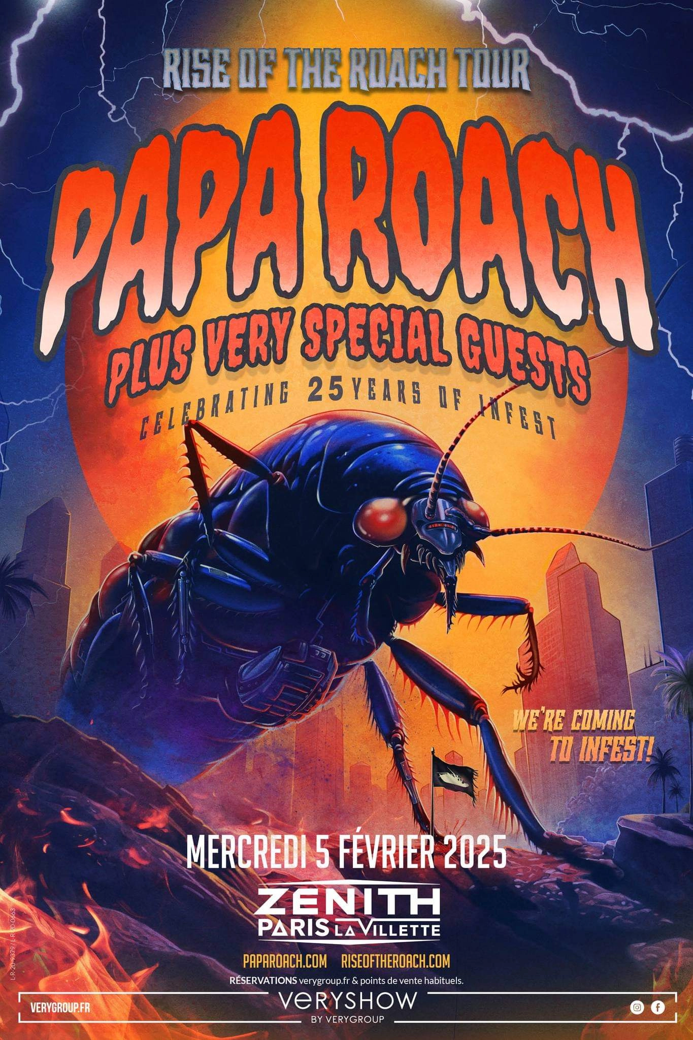 Concert Papa Roach à Paris (Zenith Paris) du 05 février 2025