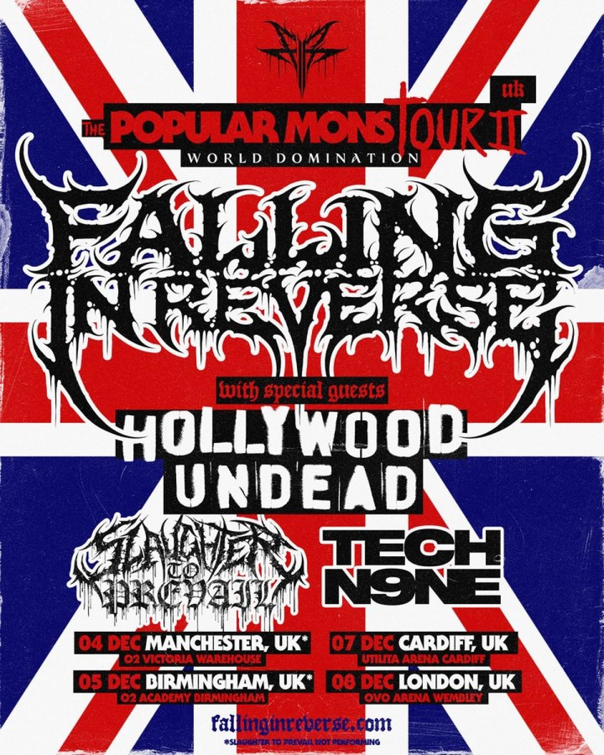 Billets Falling In Reverse (O2 Victoria Warehouse Manchester - Manchester)