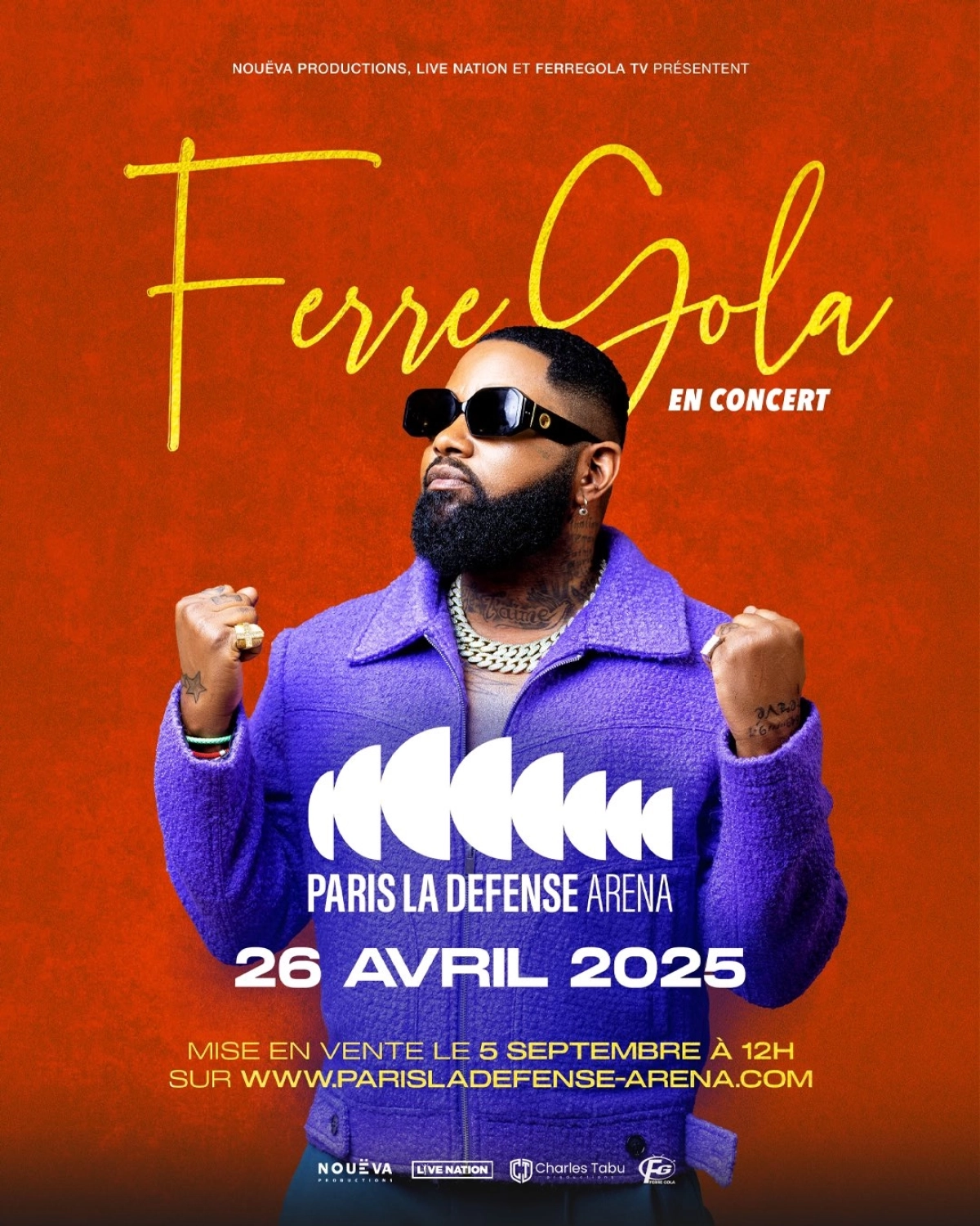 Concert Ferre Gola à Paris (Paris La Defense Arena) du 26 avril 2025