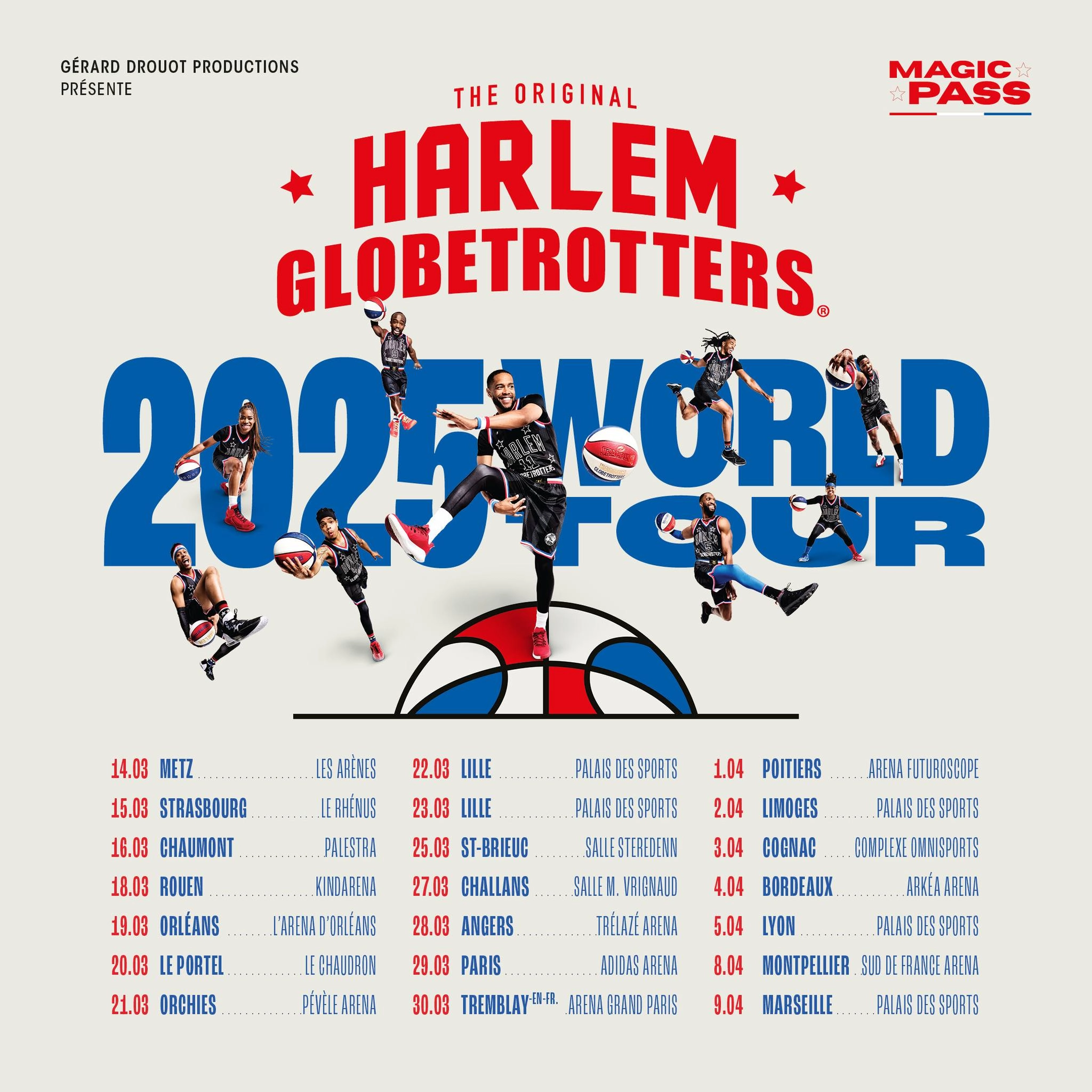 Spectacle Harlem Globetrotters à Paris (Adidas Arena) du 29 mars 2025