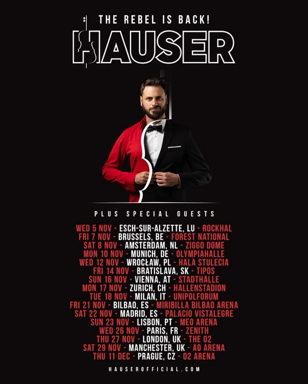 Hauser en O2 Arena Praga Tickets