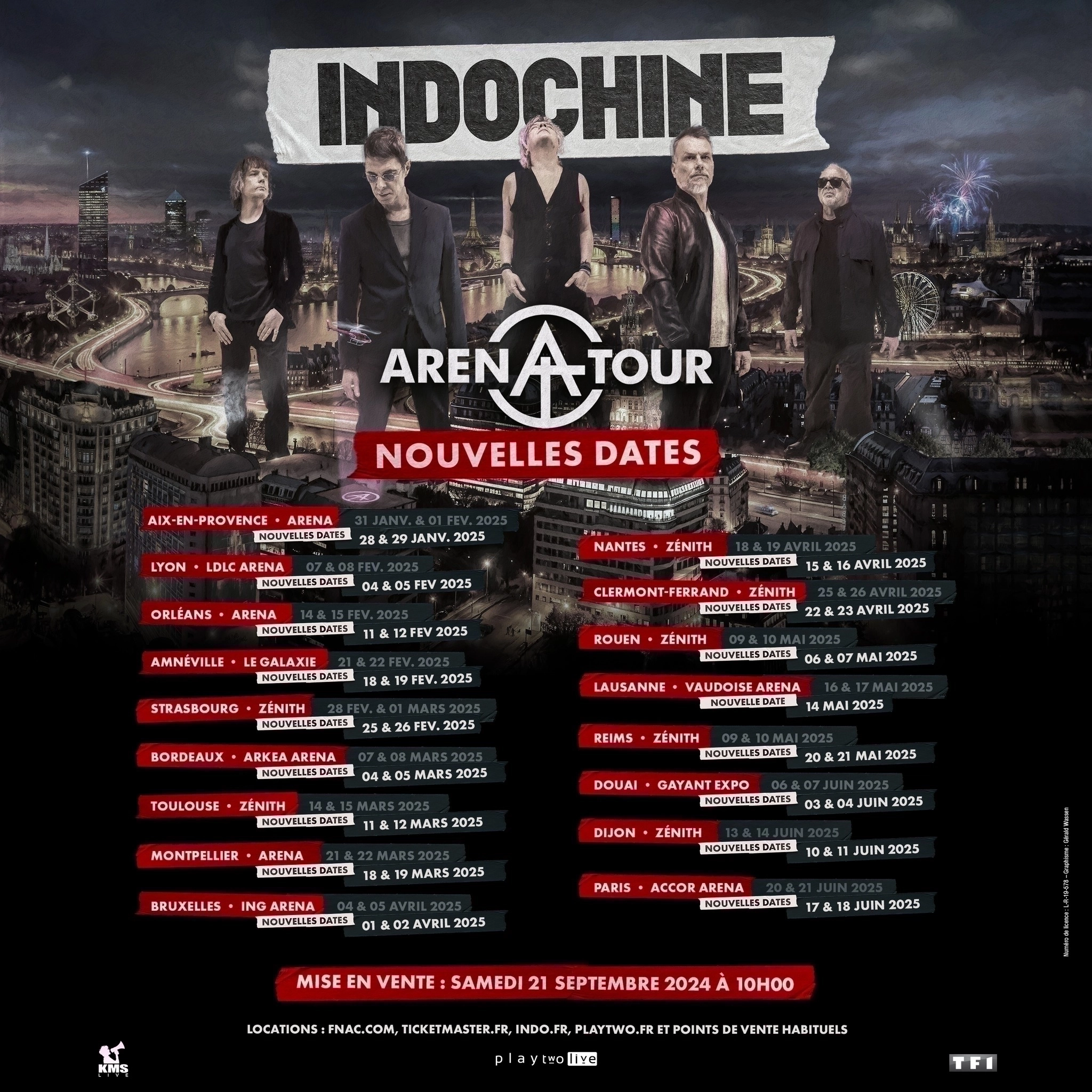 Indochine en Accor Arena Tickets