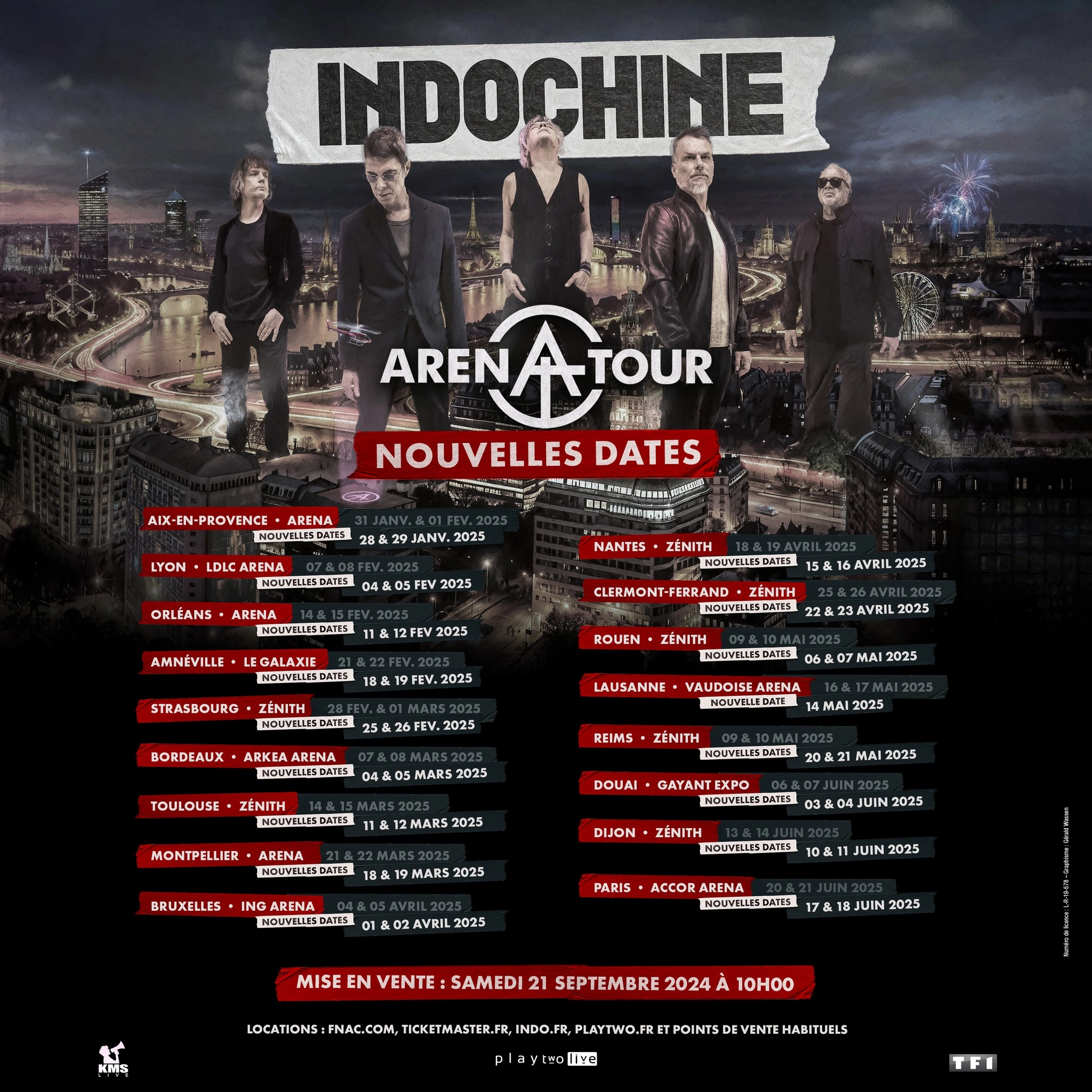 Indochine in der Arena Du Pays D'Aix Tickets