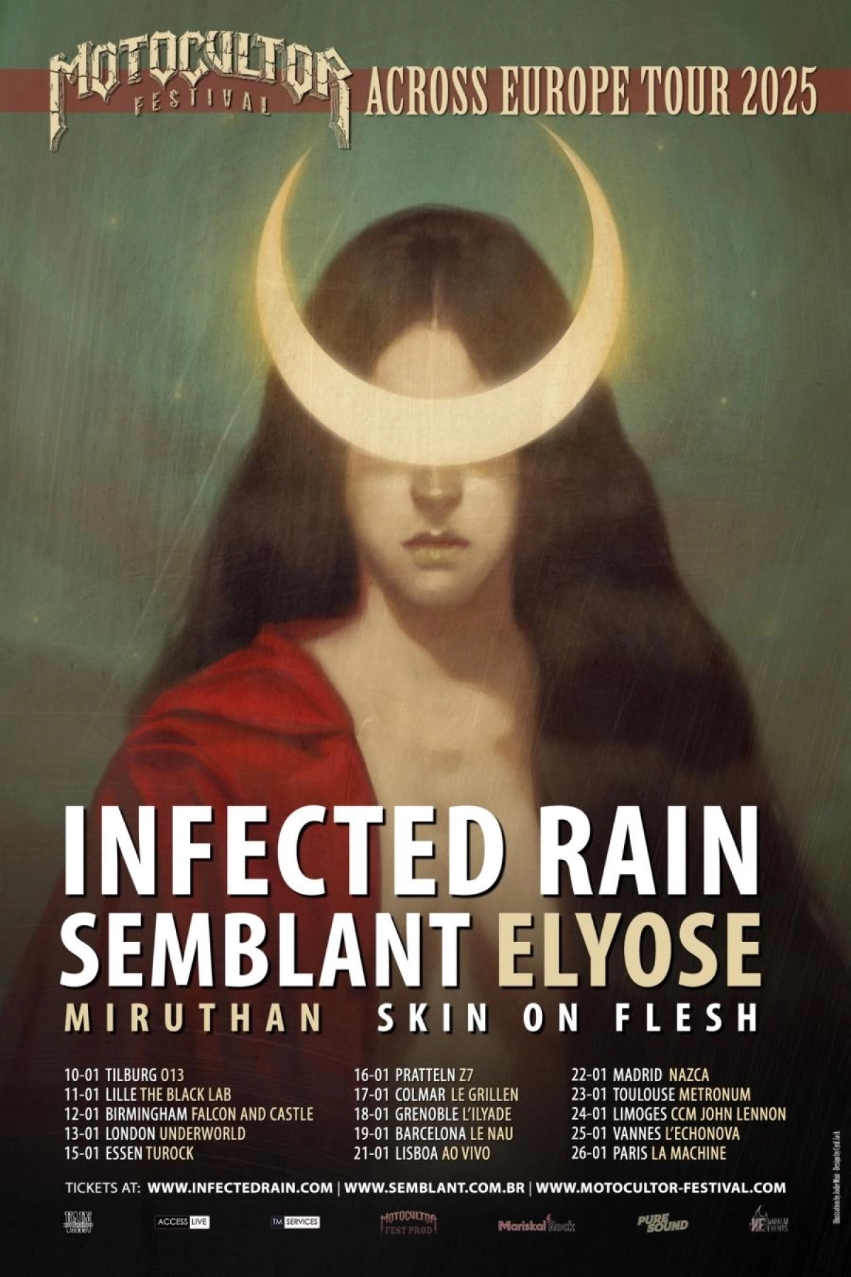 Infected Rain - Semblant - Elyose - Miruthan - Skin On Flesh at La Machine du Moulin Rouge Tickets