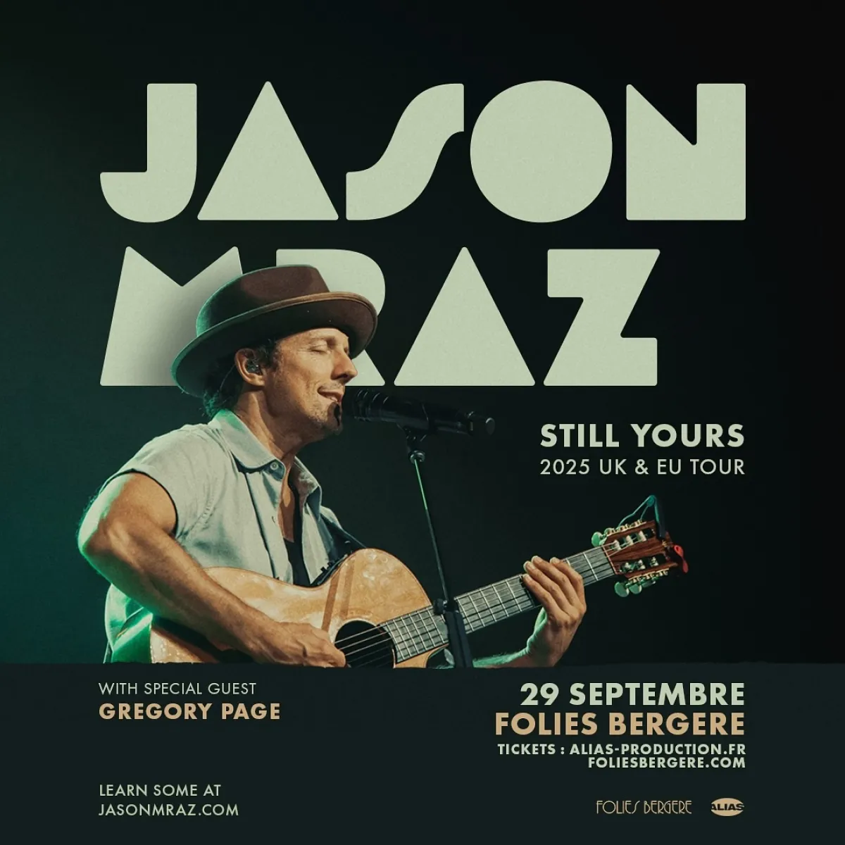 Jason Mraz at Folies Bergere Tickets