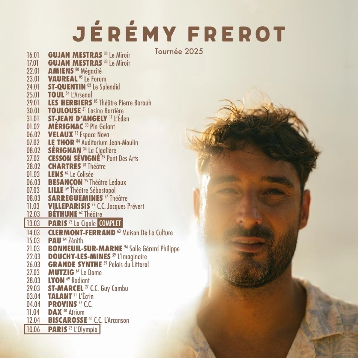 Jeremy Frerot en Eden Saint-Jean-d'Angely Tickets