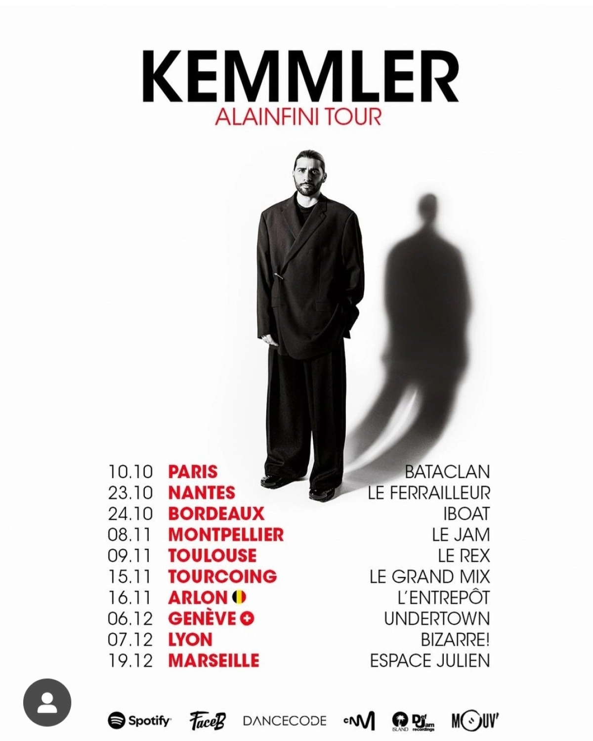 Concert Kemmler à Paris (Bataclan) du 10 octobre 2024