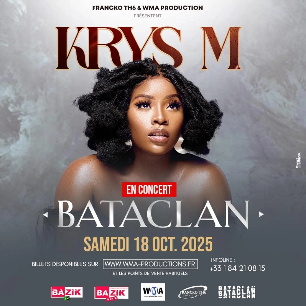 Concert Krys M à Paris (Bataclan) du 18 octobre 2025