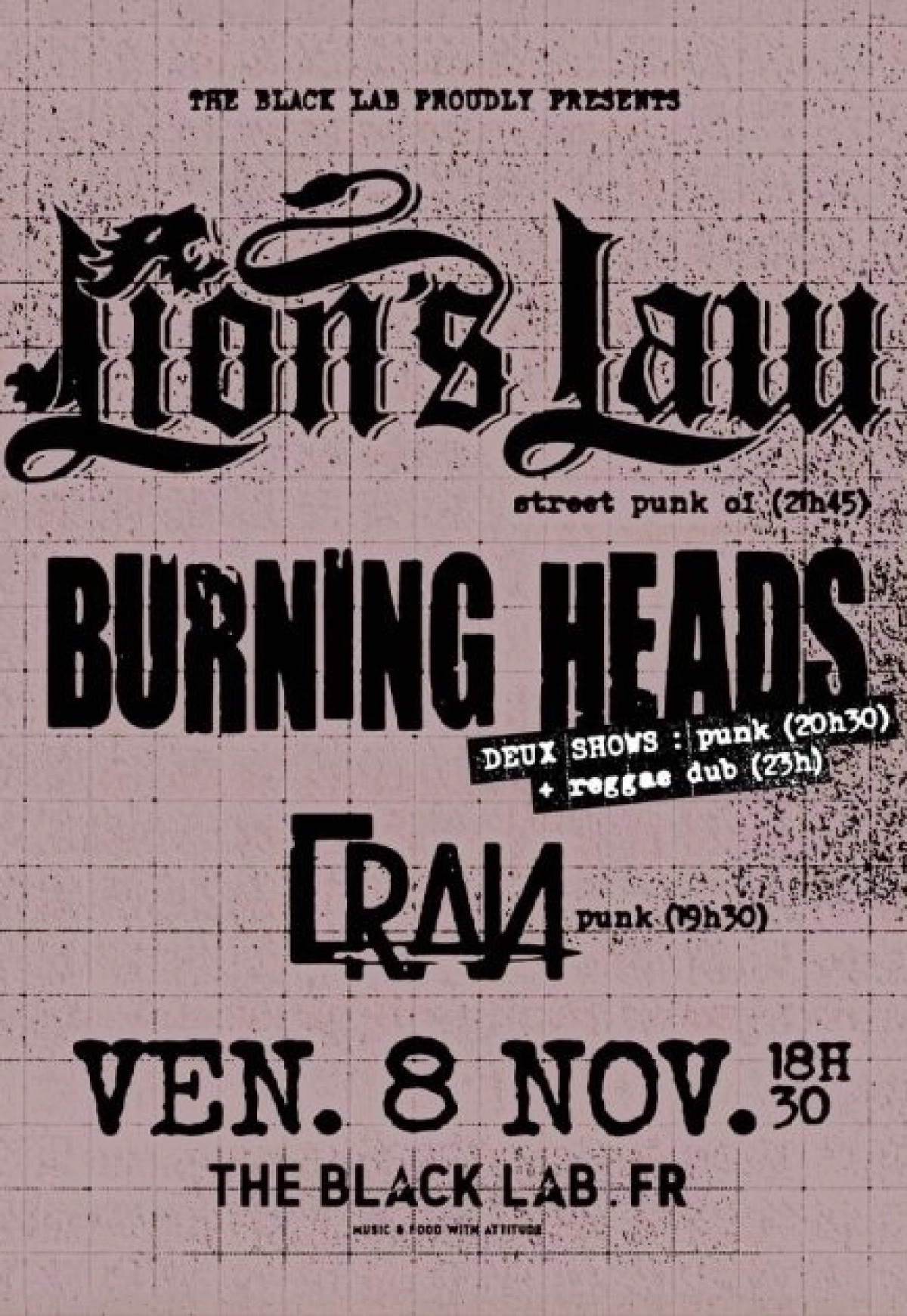 Lions Law - Burning Heads - Cran at The Black Lab Tickets