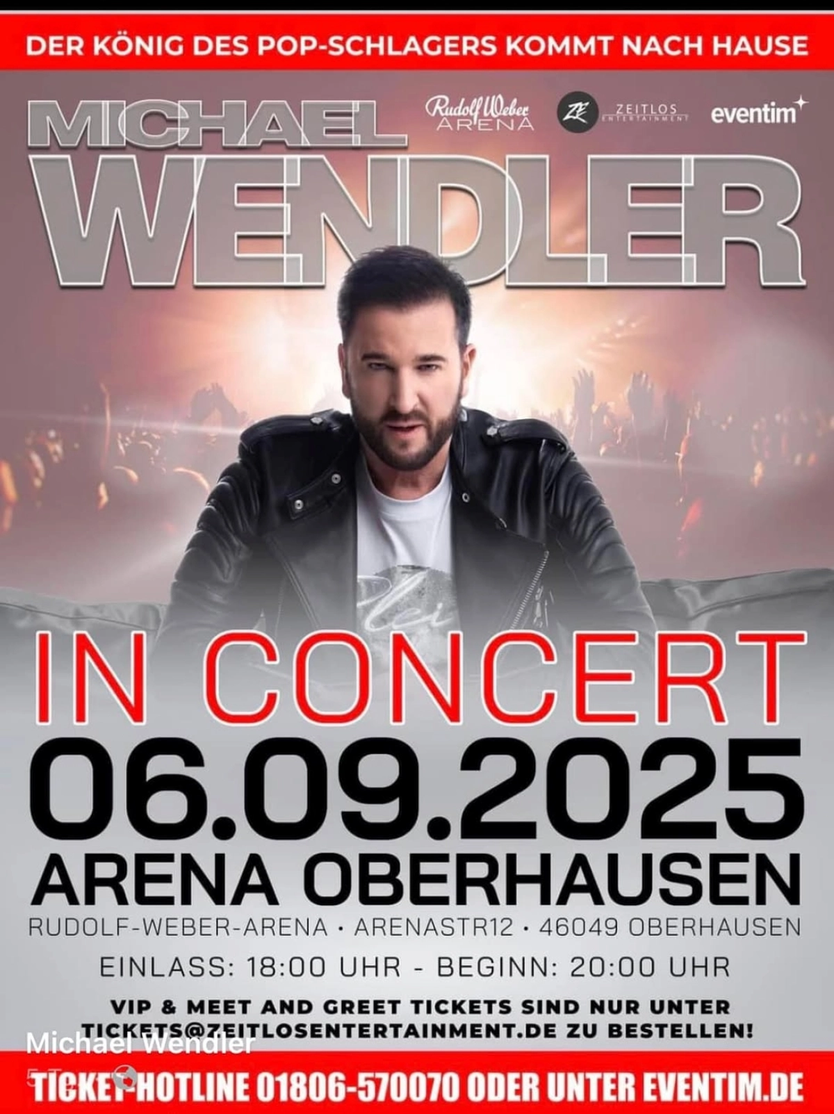 Michael Wendler in der Rudolf Weber-Arena Tickets