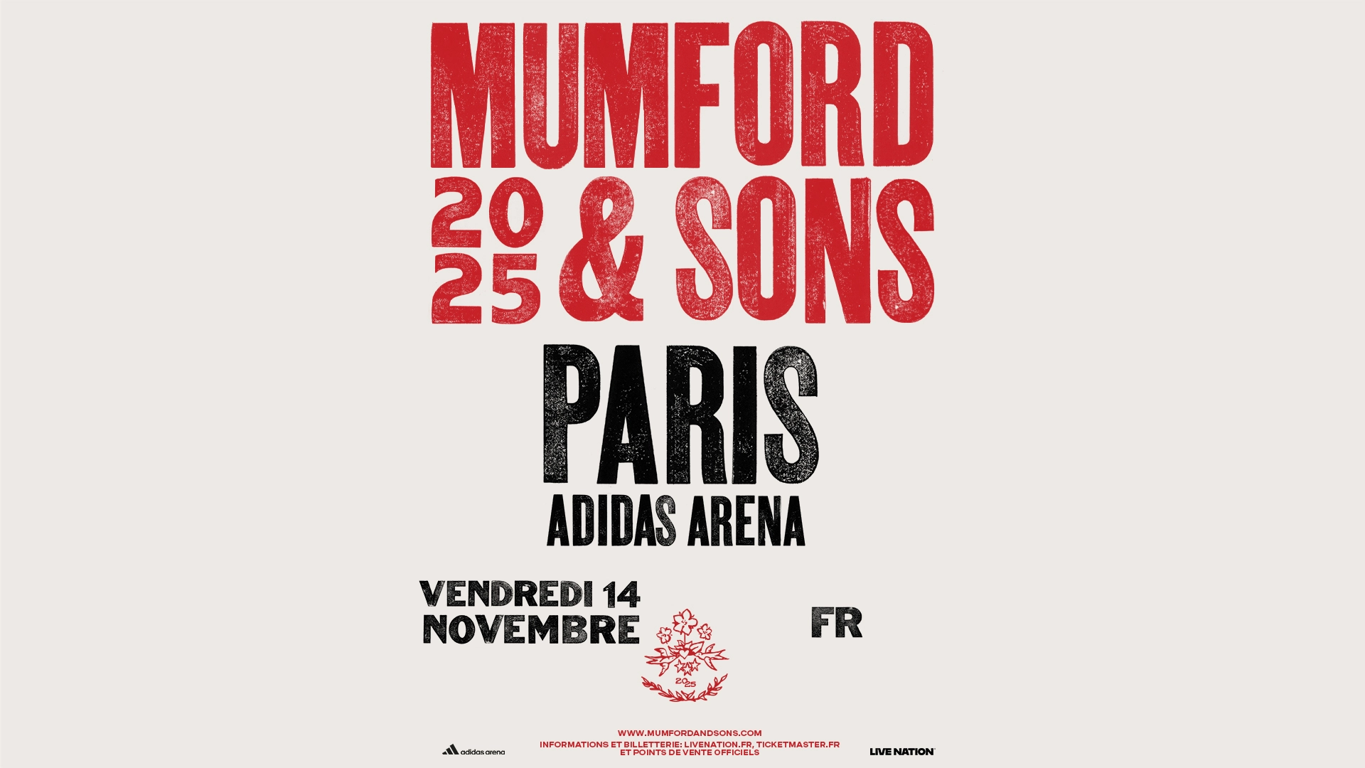 Billets Mumford and Sons (Adidas Arena - Paris)