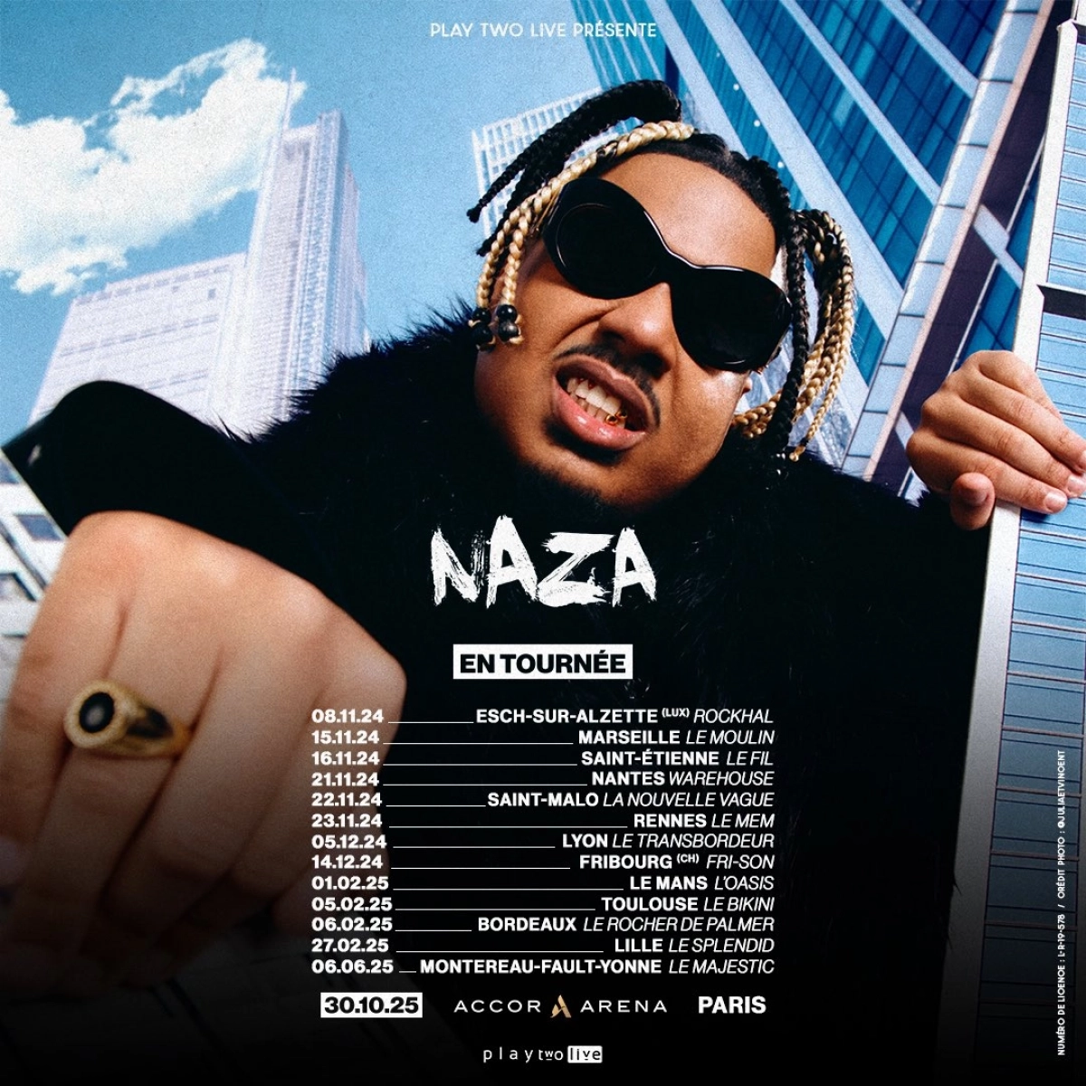 Concert Naza à Paris (Accor Arena) du 30 octobre 2025