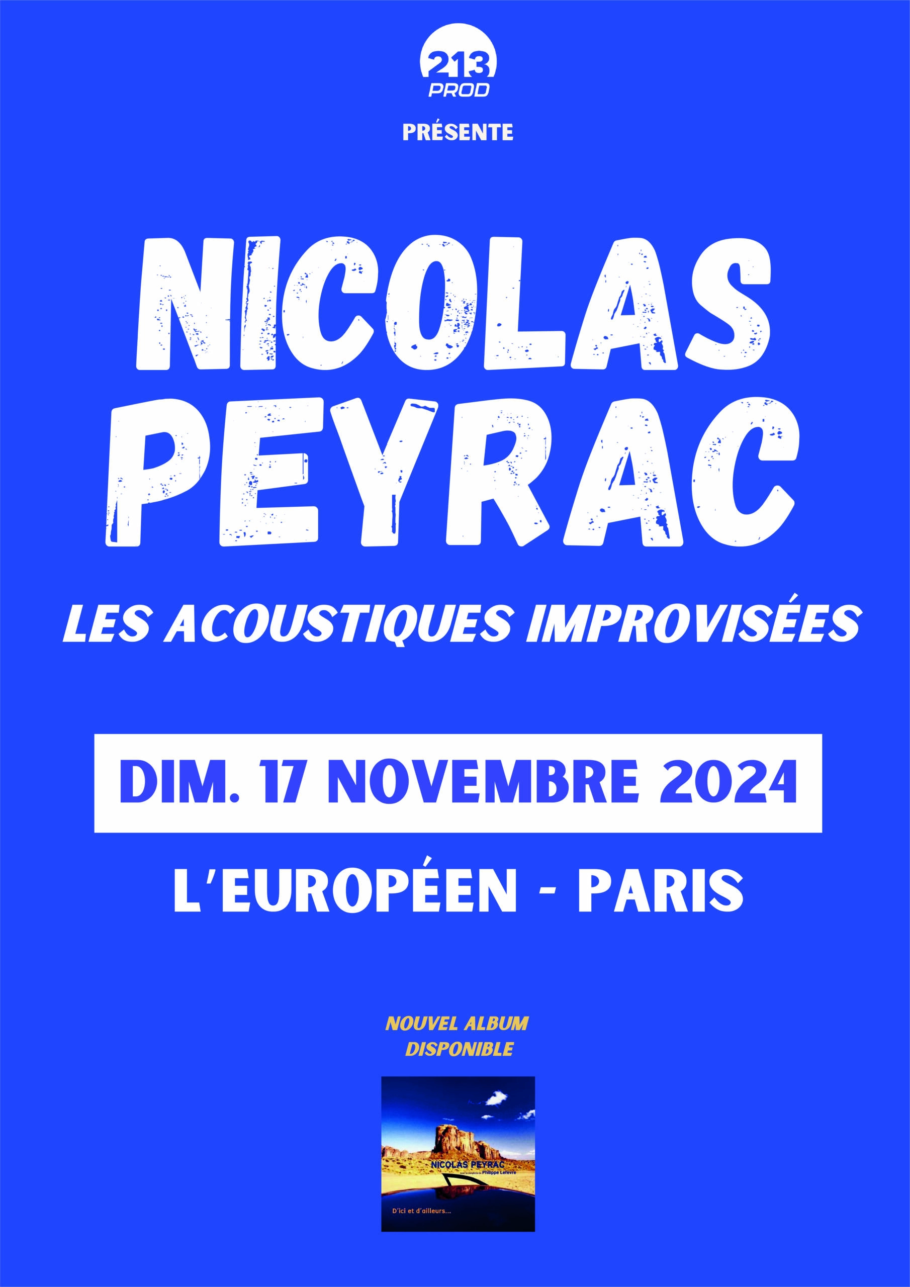 Nicolas Peyrac - Les Acoustiques Improvisées at L'Europeen Tickets