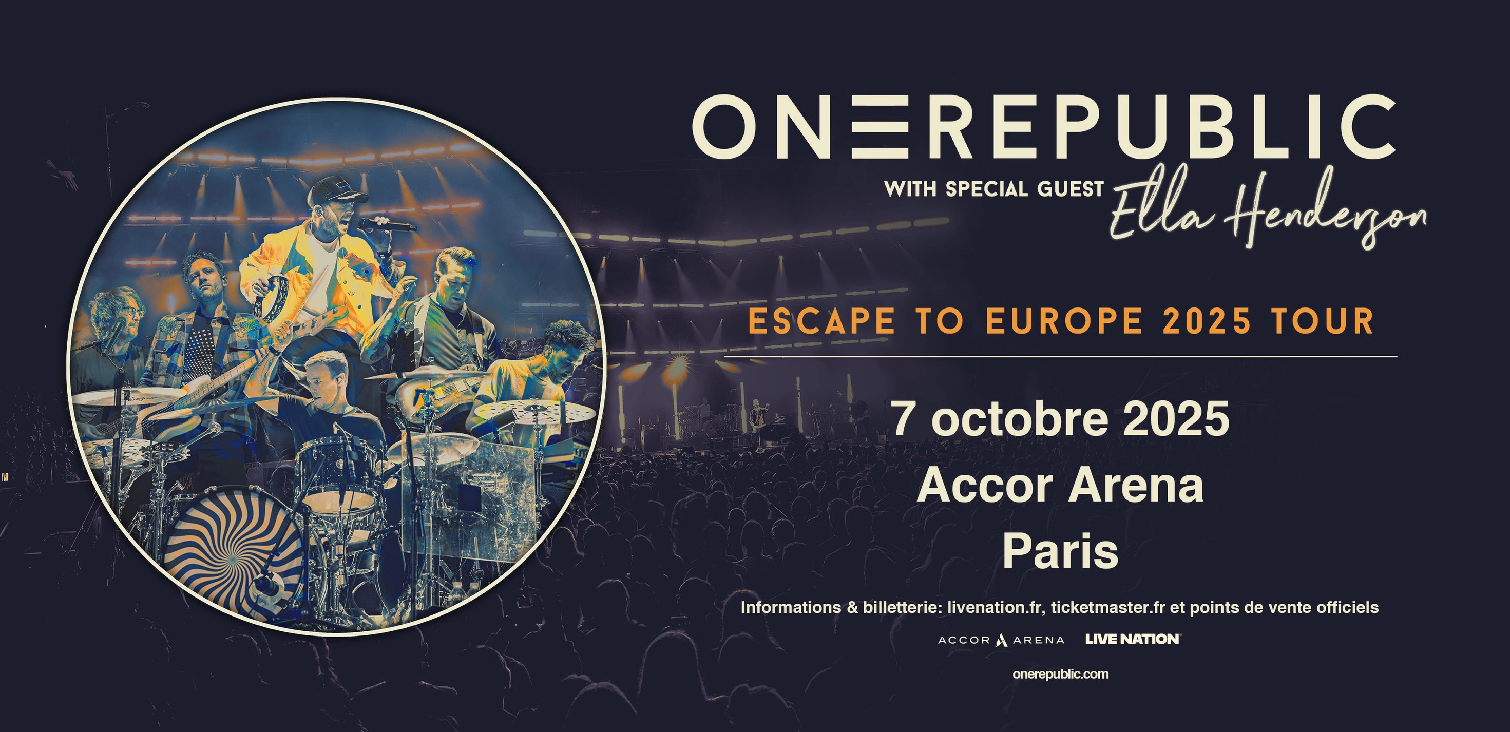 Billets OneRepublic (Accor Arena - Paris)