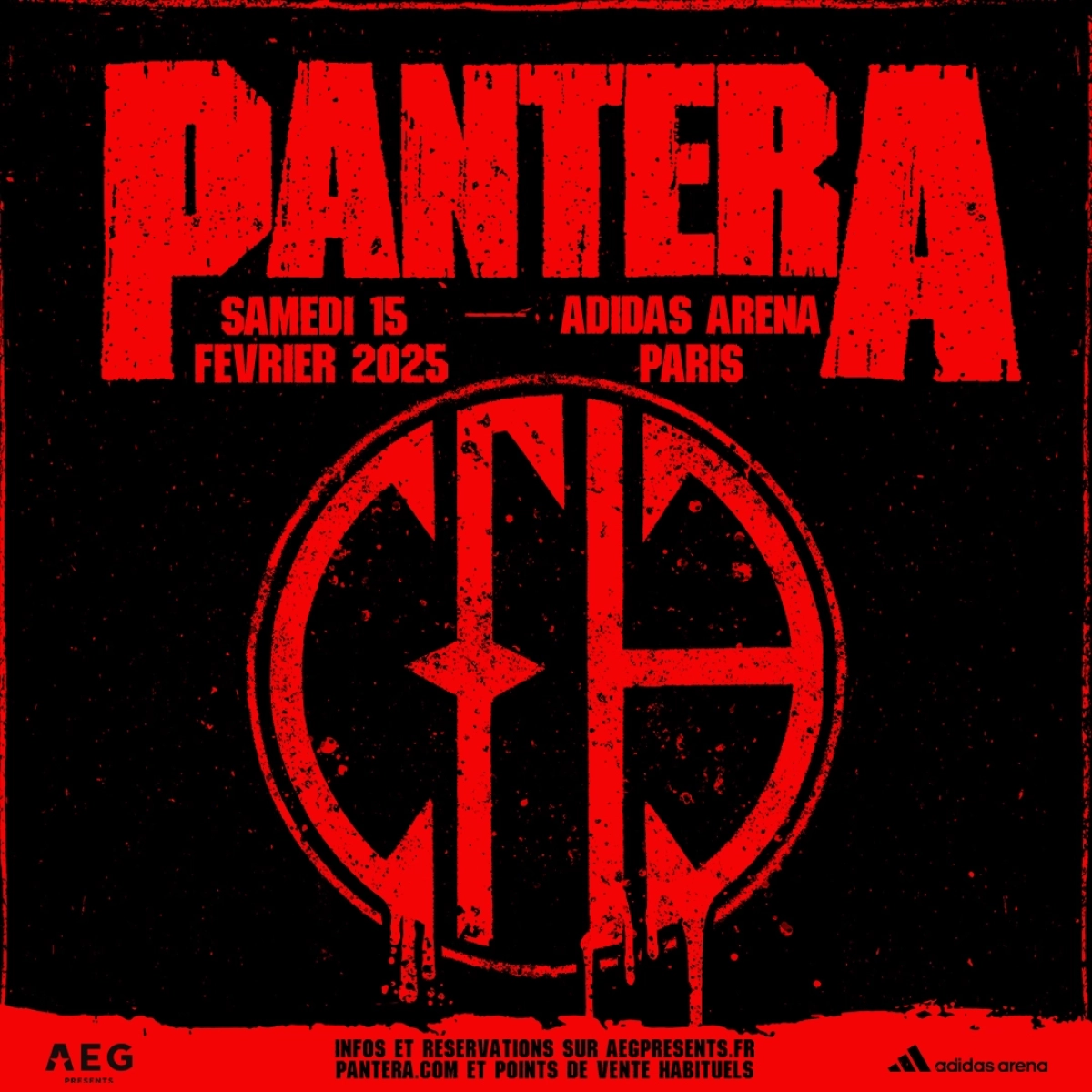 Concert Pantera à Paris (Adidas Arena) du 15 février 2025