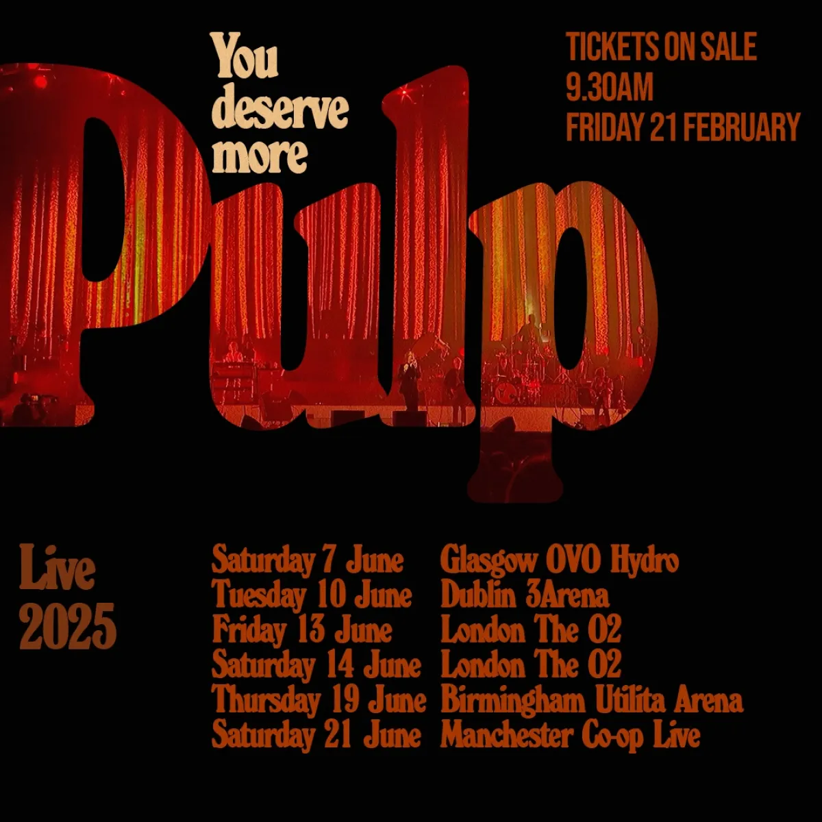 Pulp en The O2 Arena Tickets