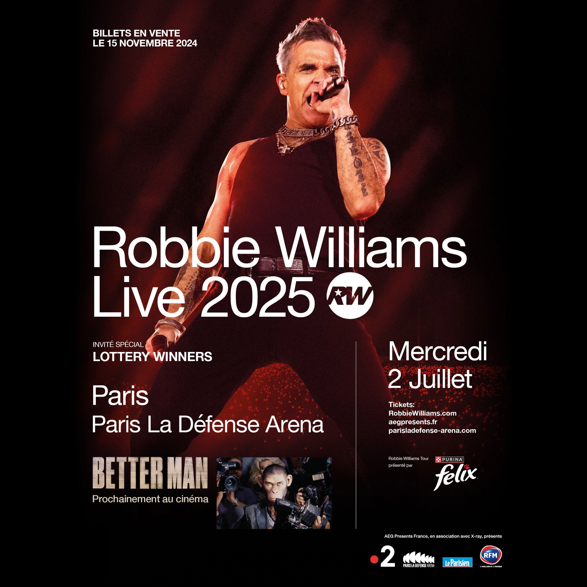 Robbie Williams at Paris La Defense Arena Tickets