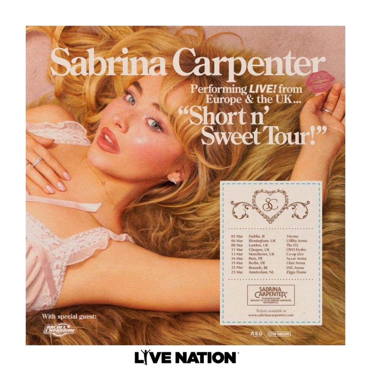 Sabrina Carpenter en Co-op Live Tickets