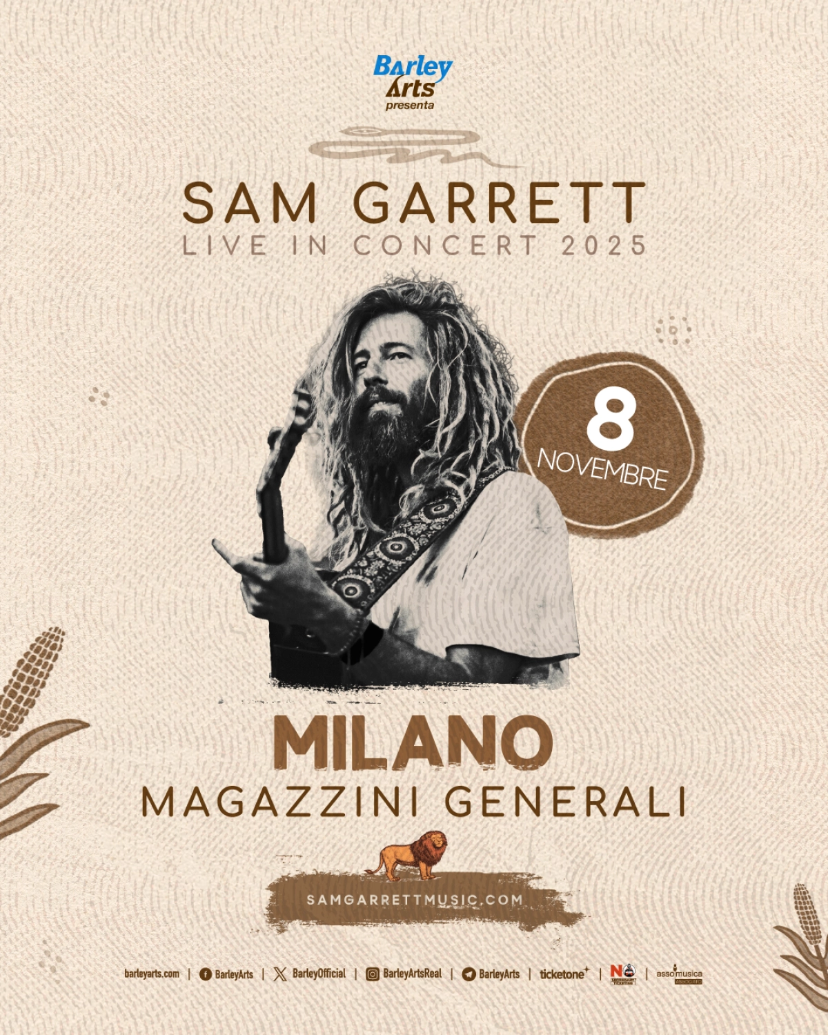 Sam Garrett en Magazzini Generali Tickets