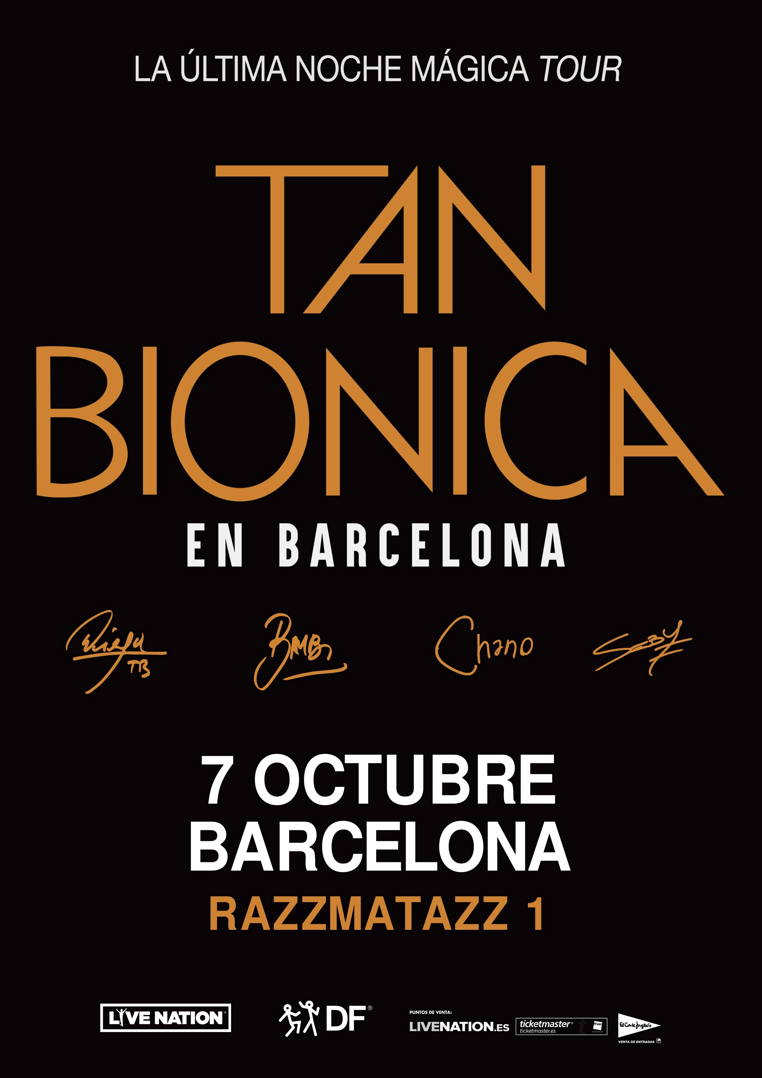 Billets Tan Bionica (Razzmatazz - Barcelone)