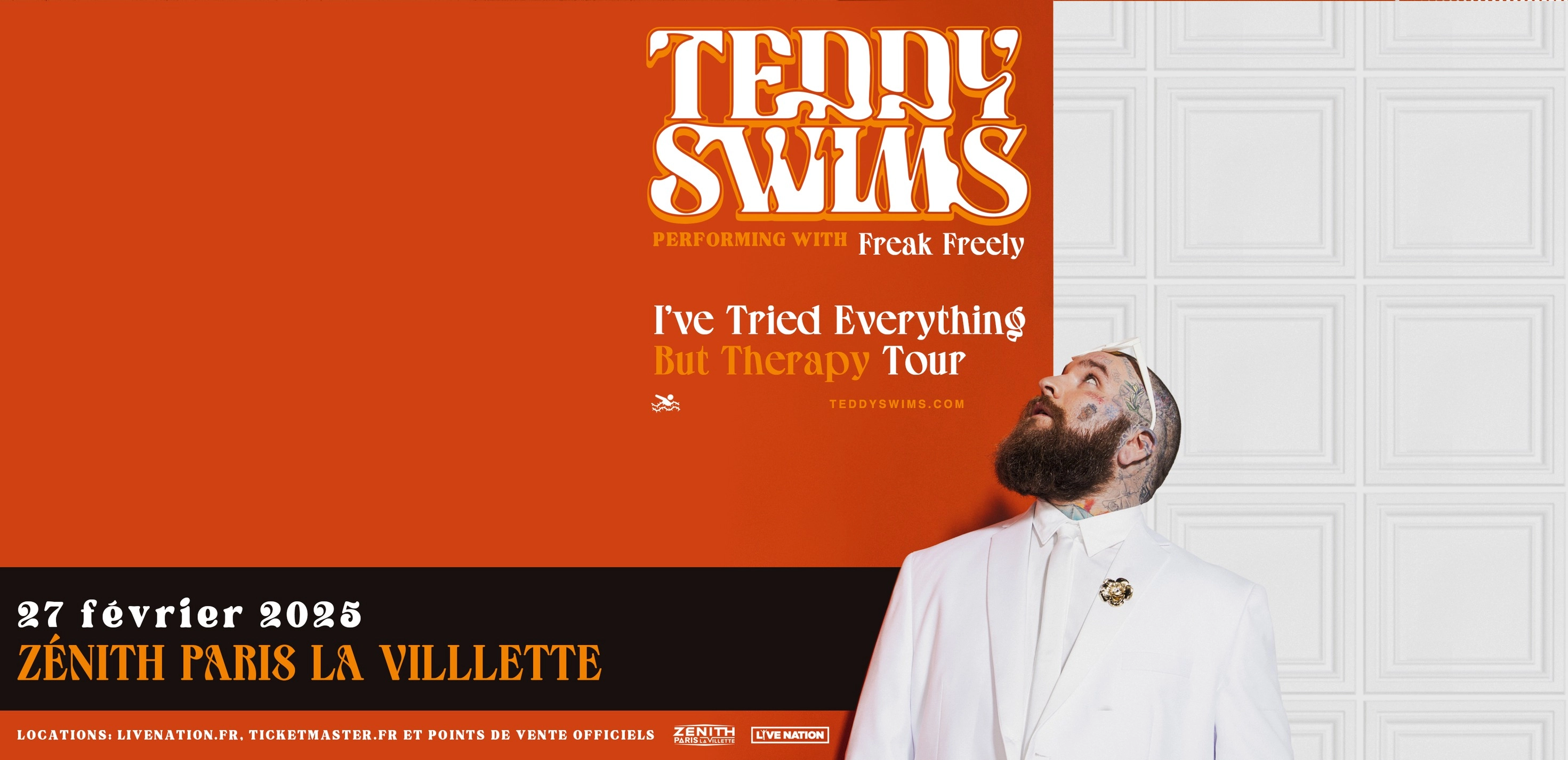 Concert Teddy Swims à Paris (Zenith Paris) du 27 février 2025