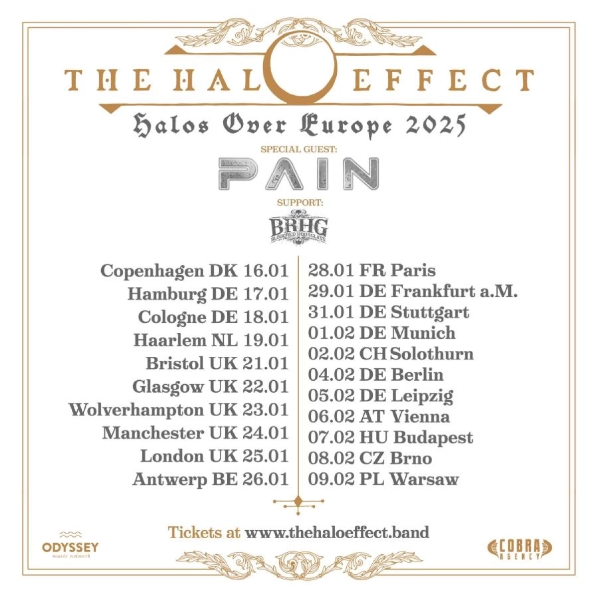 The Halo Effect - Pain - Bloodred Hourglass in der Patronaat Tickets