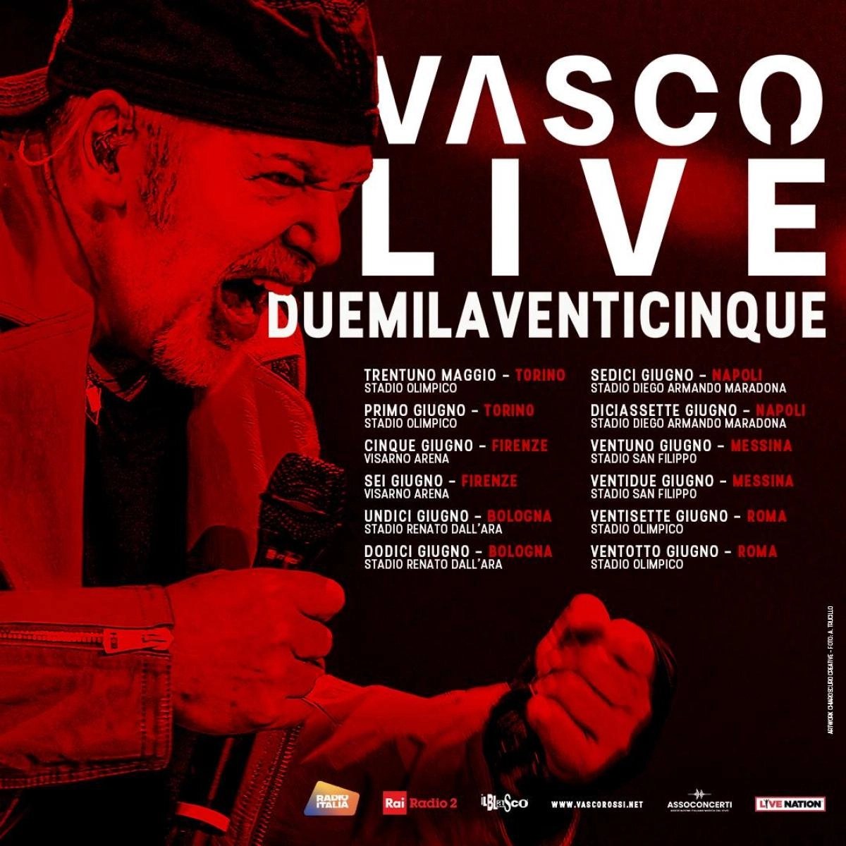 Vasco Rossi at Stadio Diego Armando Maradona Tickets