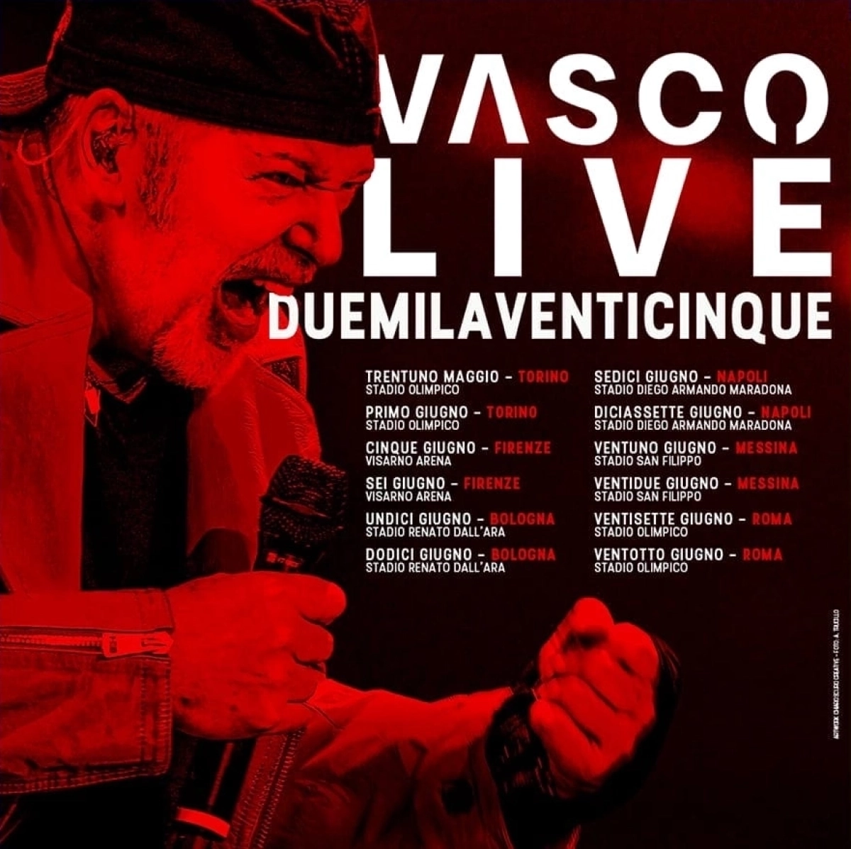 Vasco Rossi in der Visarno Arena Tickets