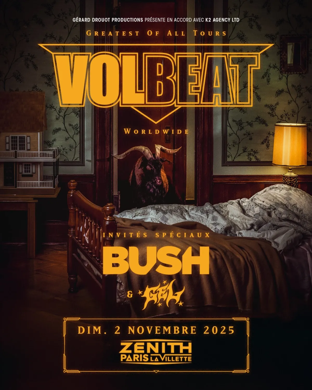 Billets Volbeat (Zenith Paris - Paris)